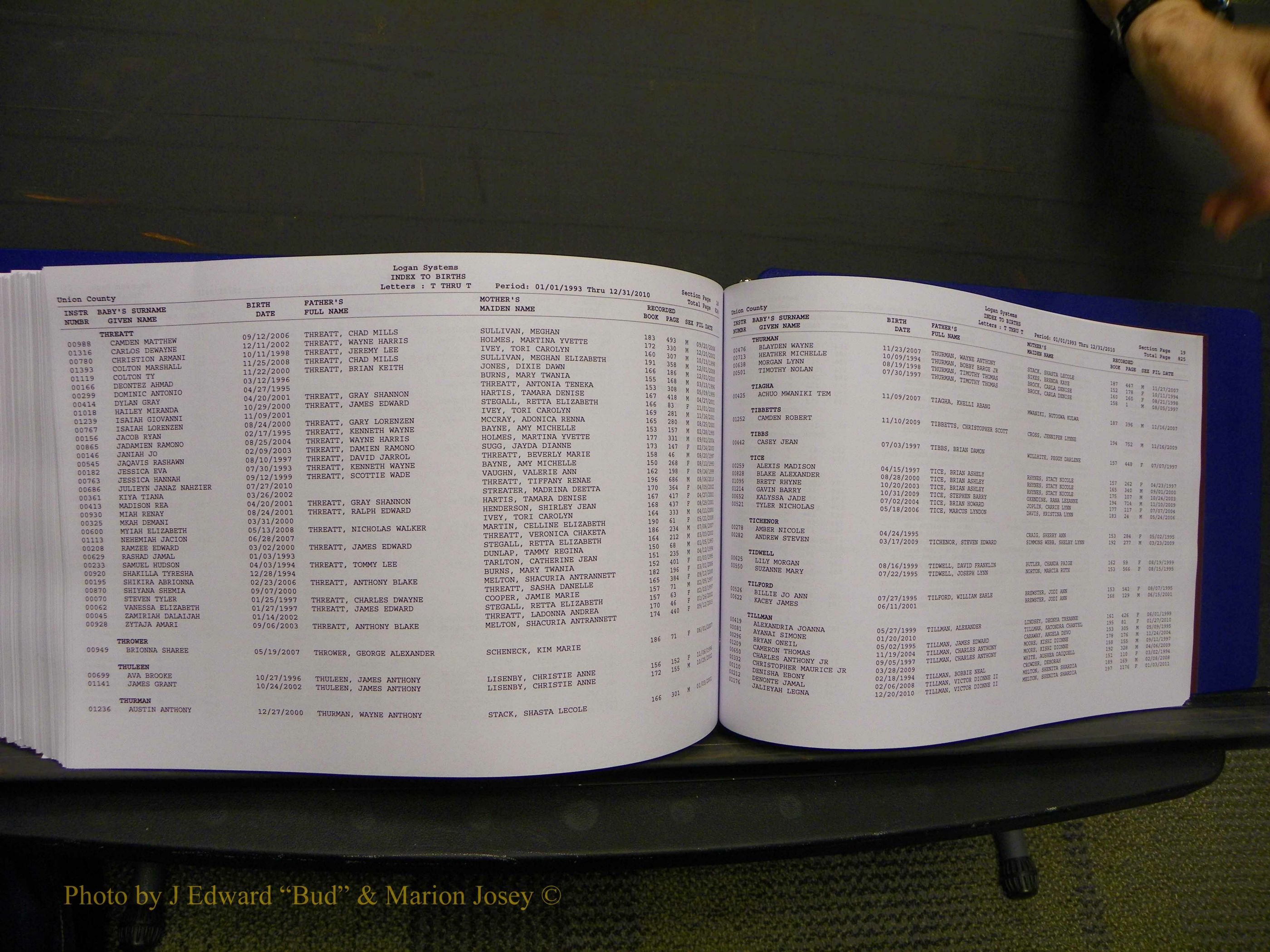 Union Co, NC Births, A-Z, 1993-2010 (446).JPG