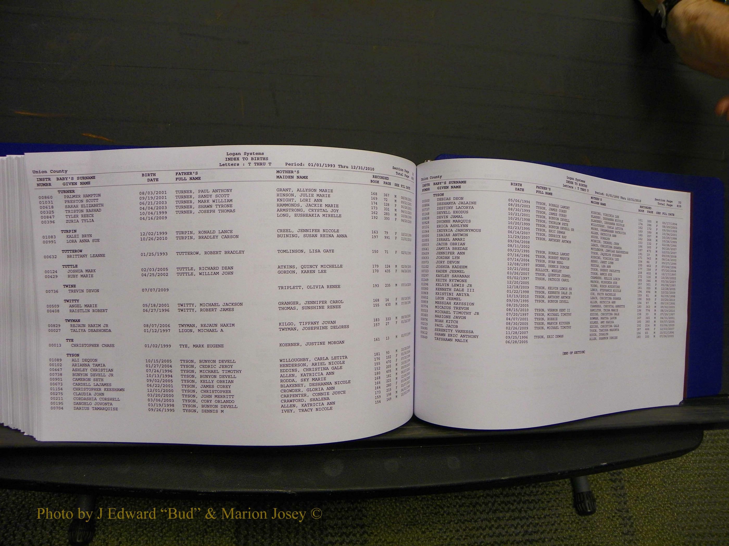 Union Co, NC Births, A-Z, 1993-2010 (452).JPG