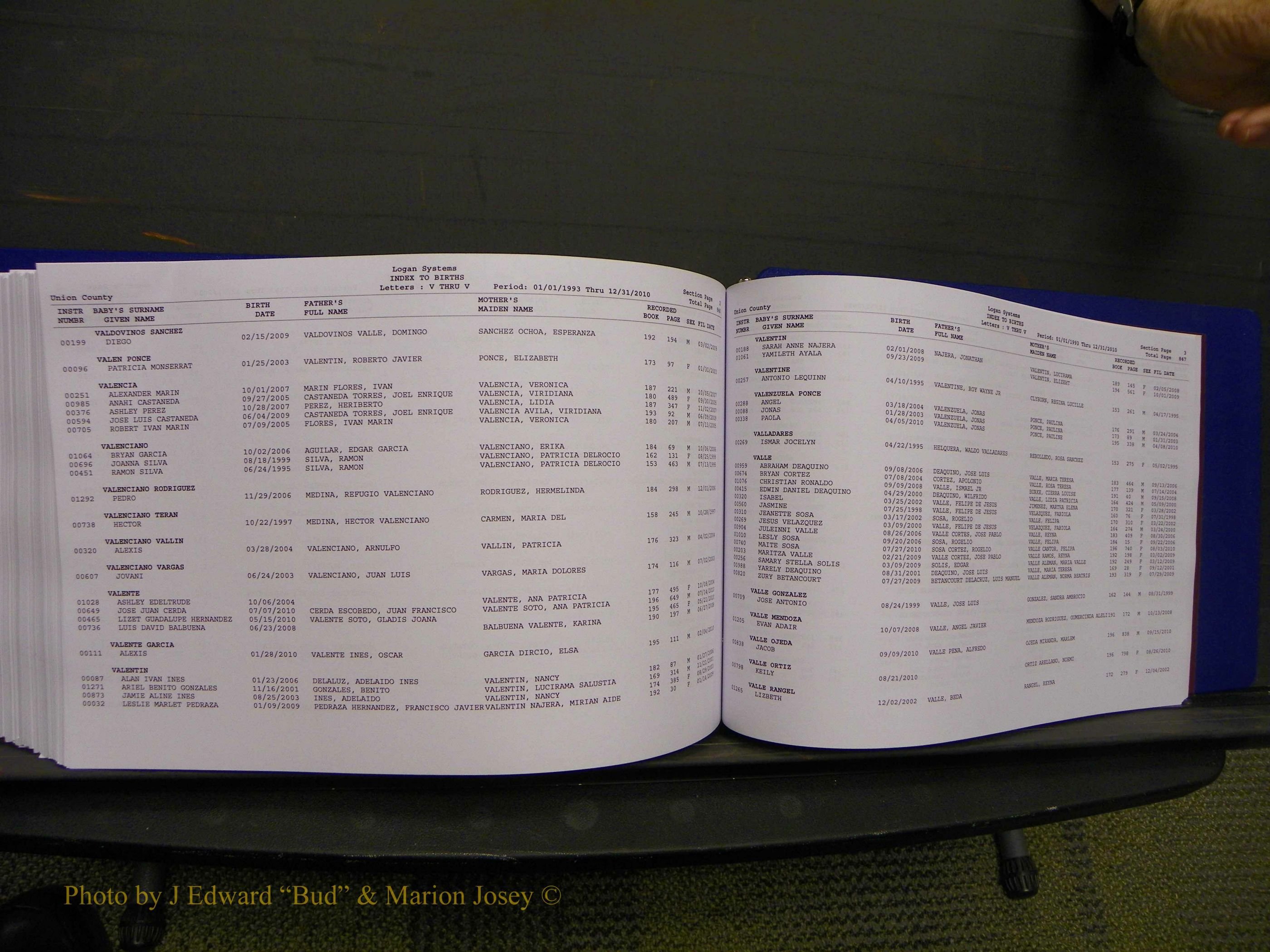Union Co, NC Births, A-Z, 1993-2010 (455).JPG