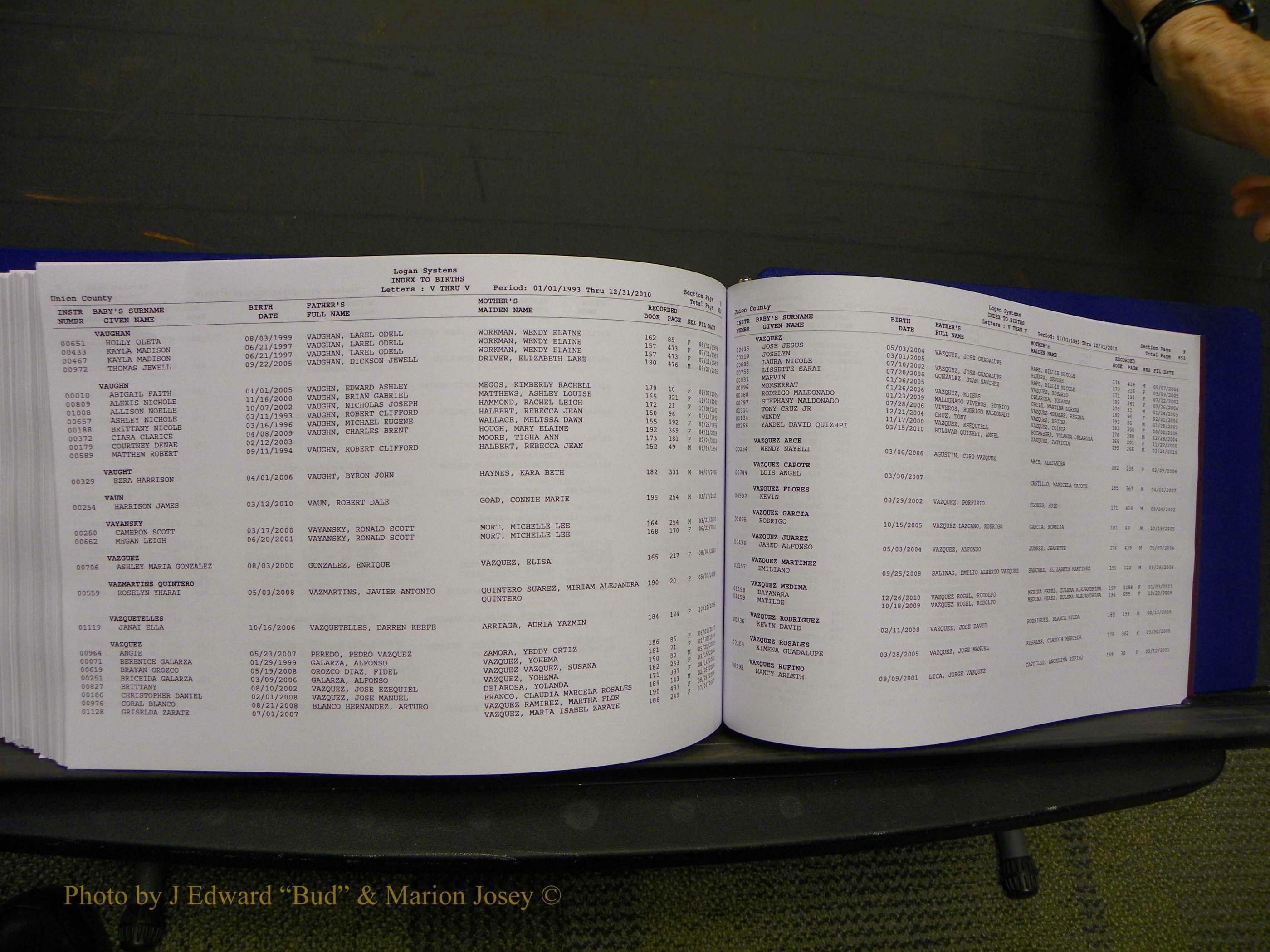 Union Co, NC Births, A-Z, 1993-2010 (458).JPG