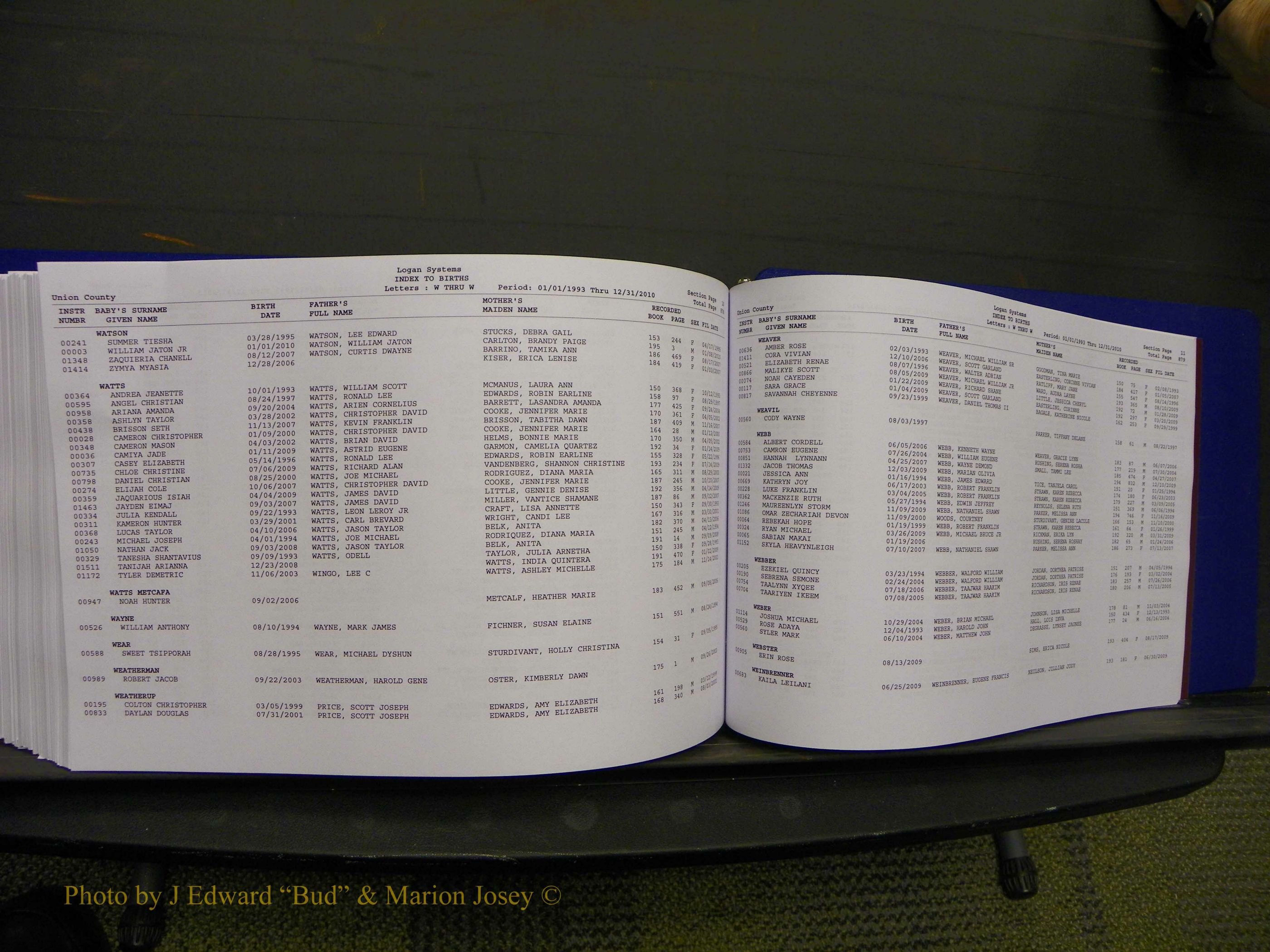 Union Co, NC Births, A-Z, 1993-2010 (472).JPG