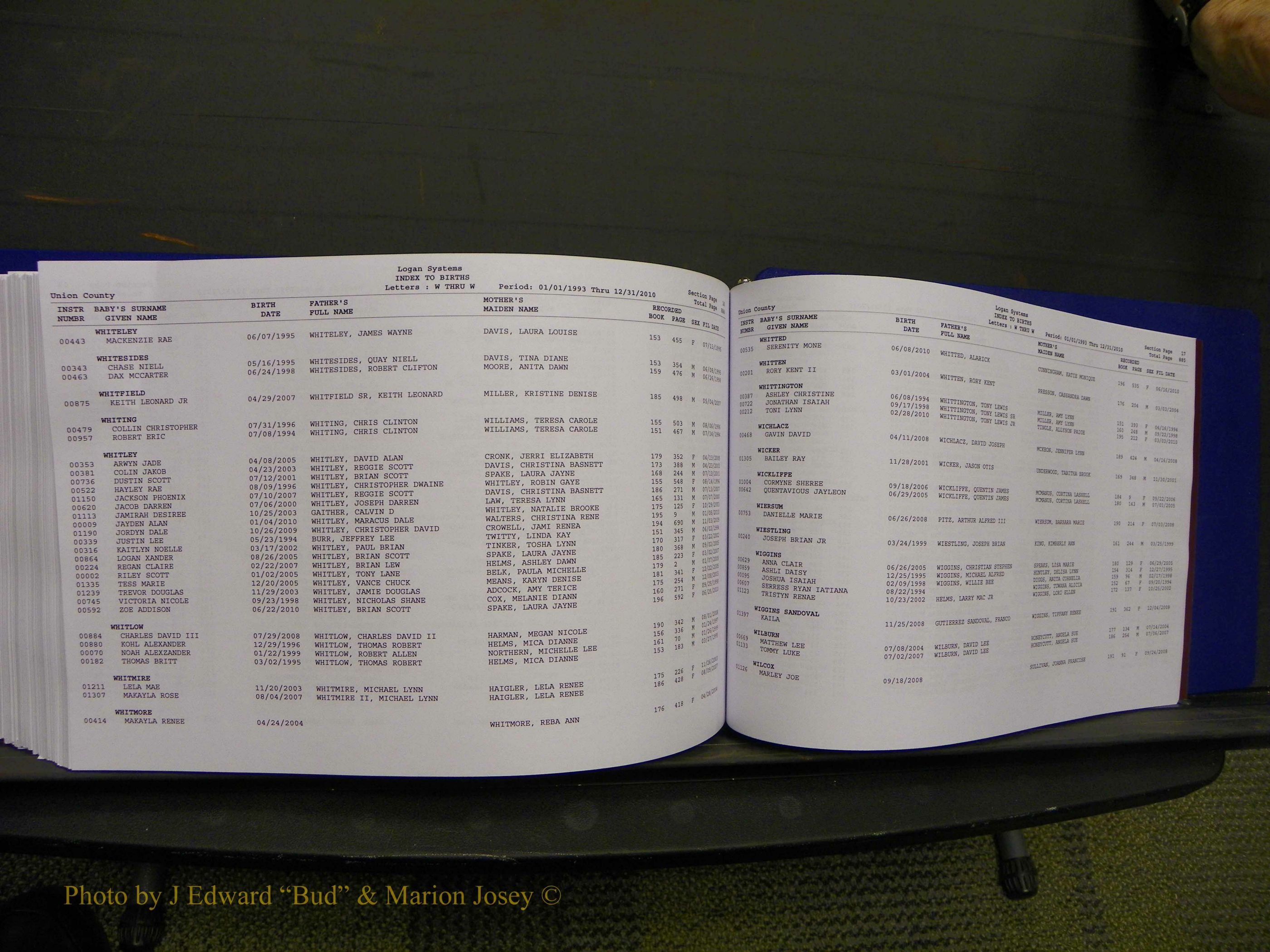 Union Co, NC Births, A-Z, 1993-2010 (475).JPG