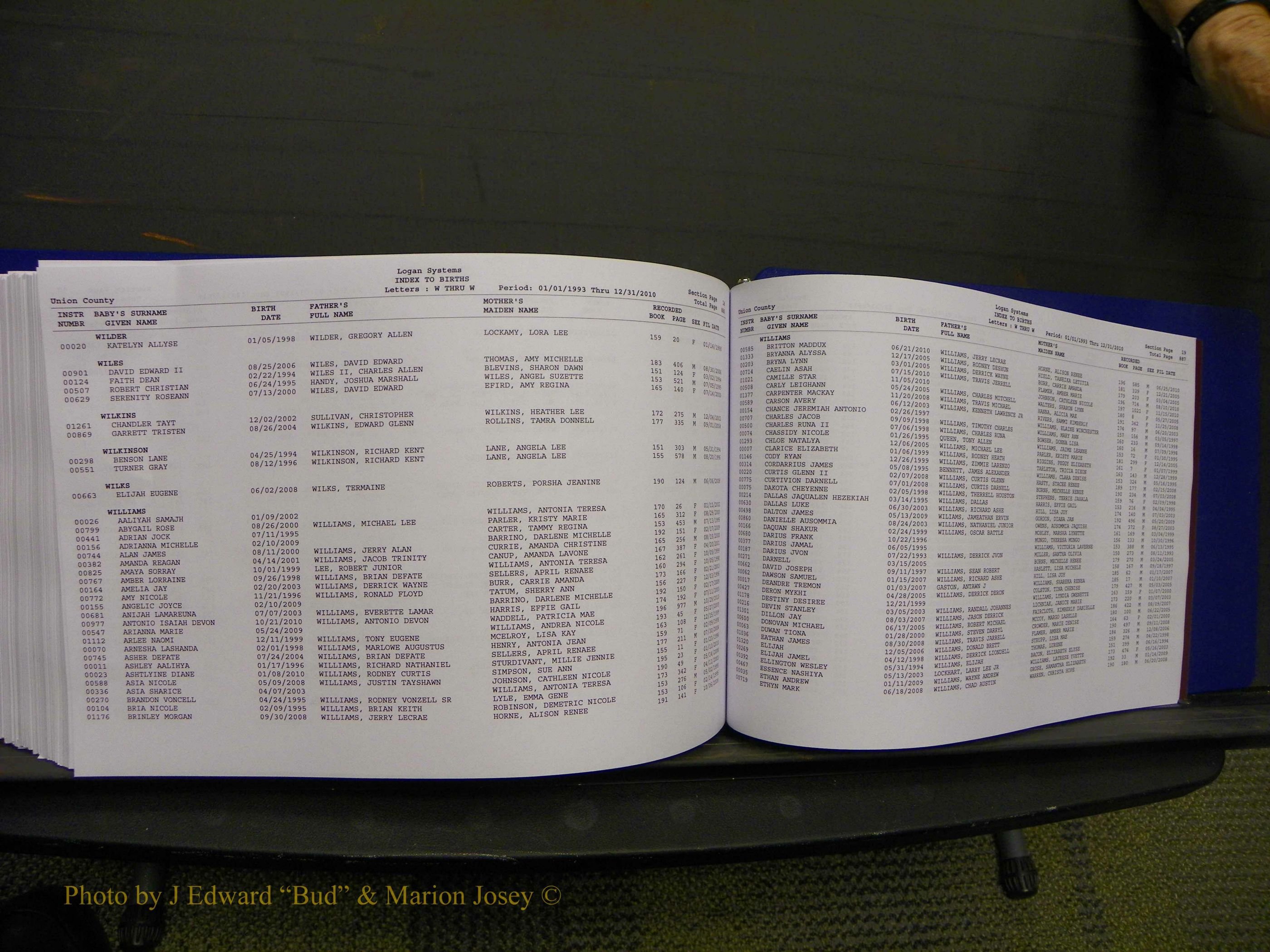 Union Co, NC Births, A-Z, 1993-2010 (476).JPG