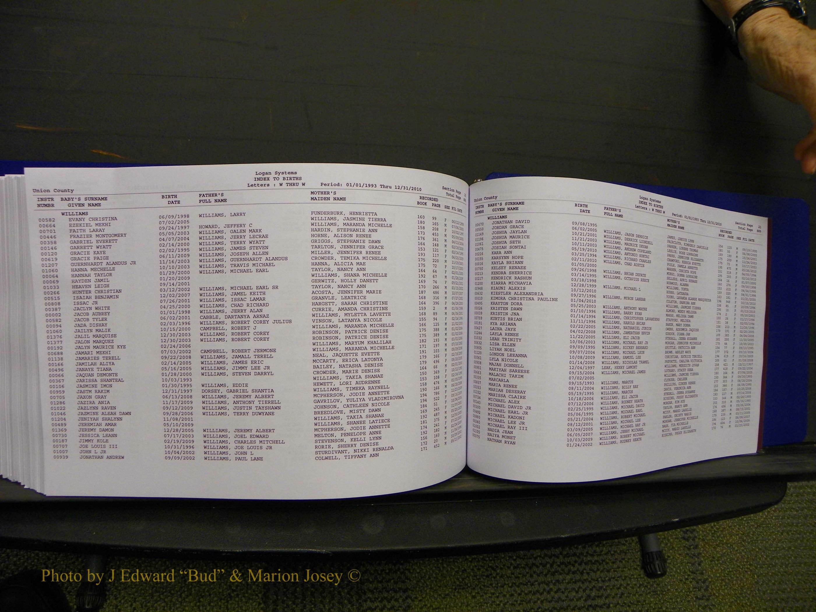 Union Co, NC Births, A-Z, 1993-2010 (477).JPG