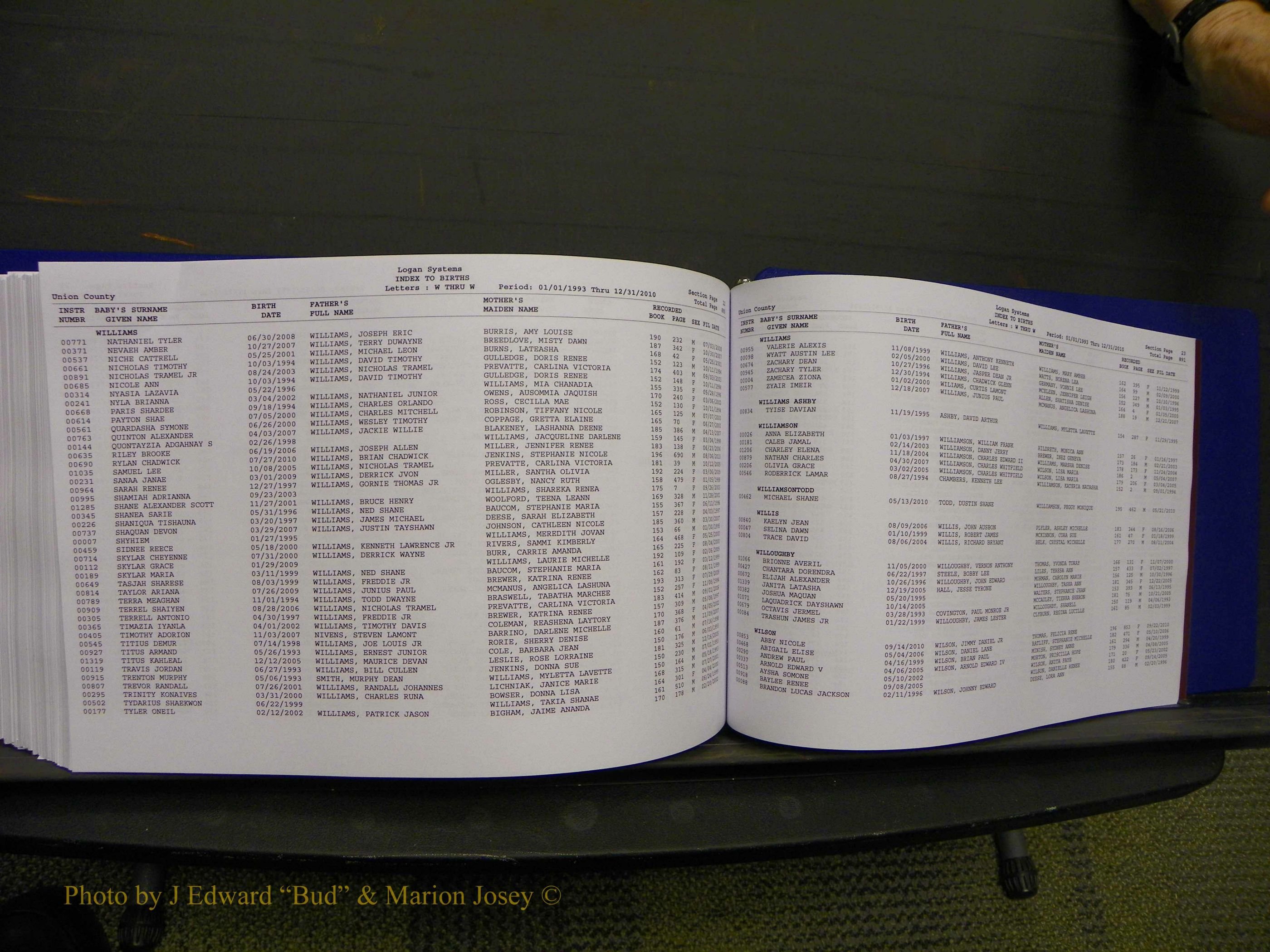 Union Co, NC Births, A-Z, 1993-2010 (478).JPG
