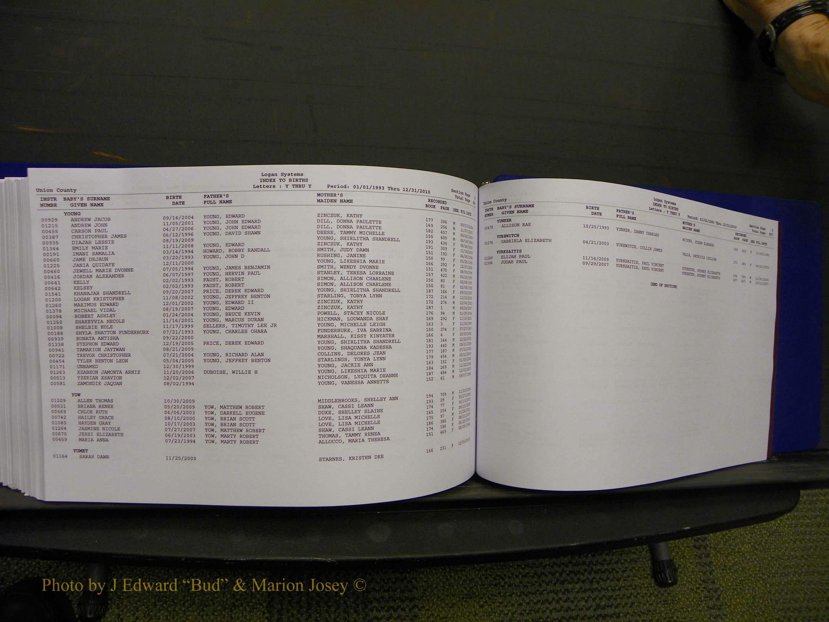 Union Co, NC Births, A-Z, 1993-2010 (486).JPG