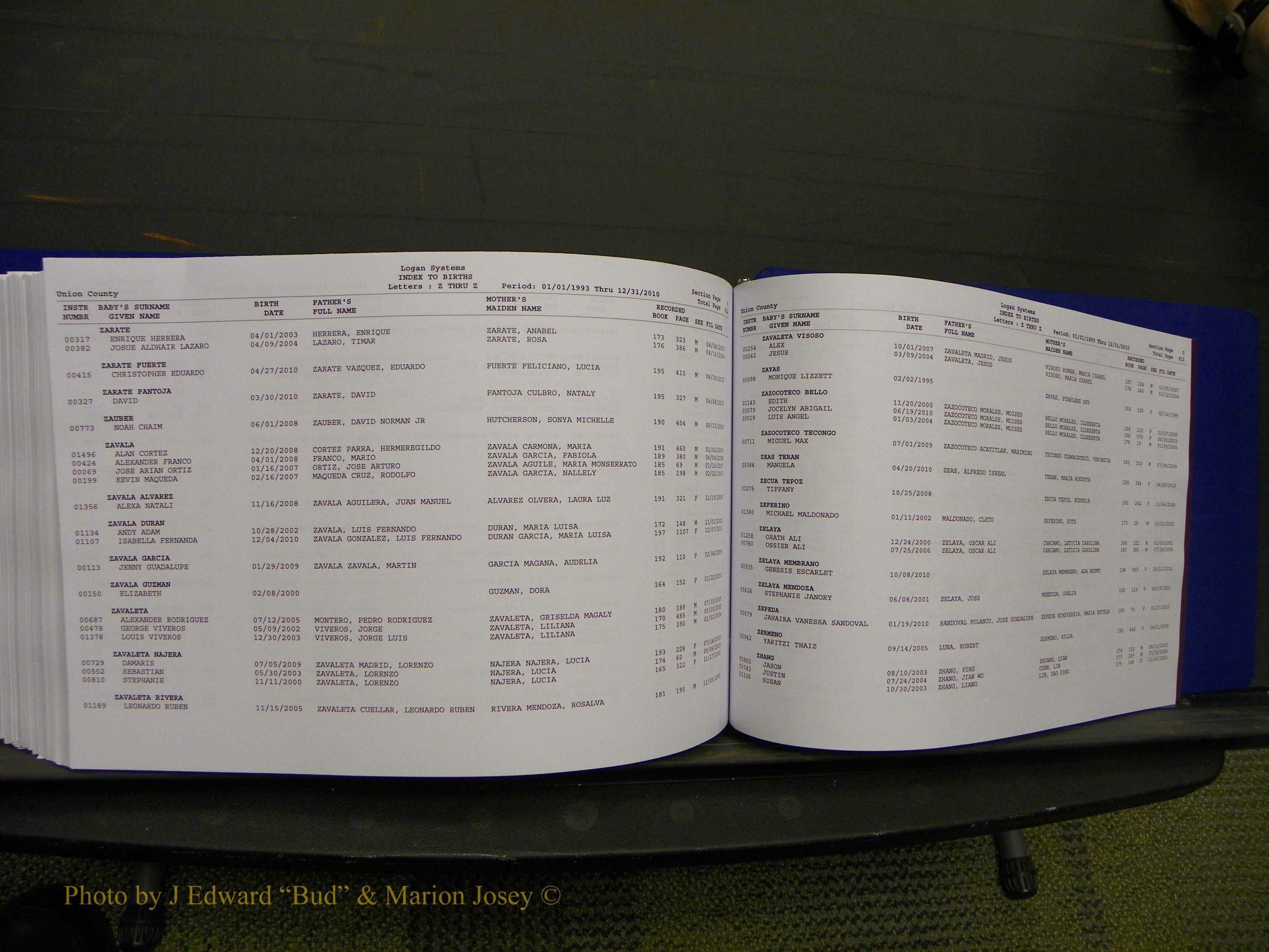 Union Co, NC Births, A-Z, 1993-2010 (489).JPG