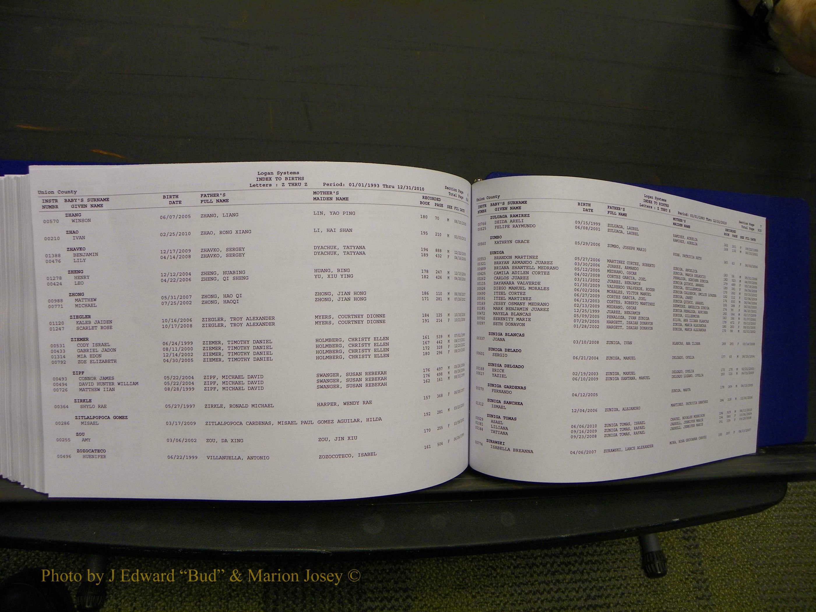 Union Co, NC Births, A-Z, 1993-2010 (490).JPG