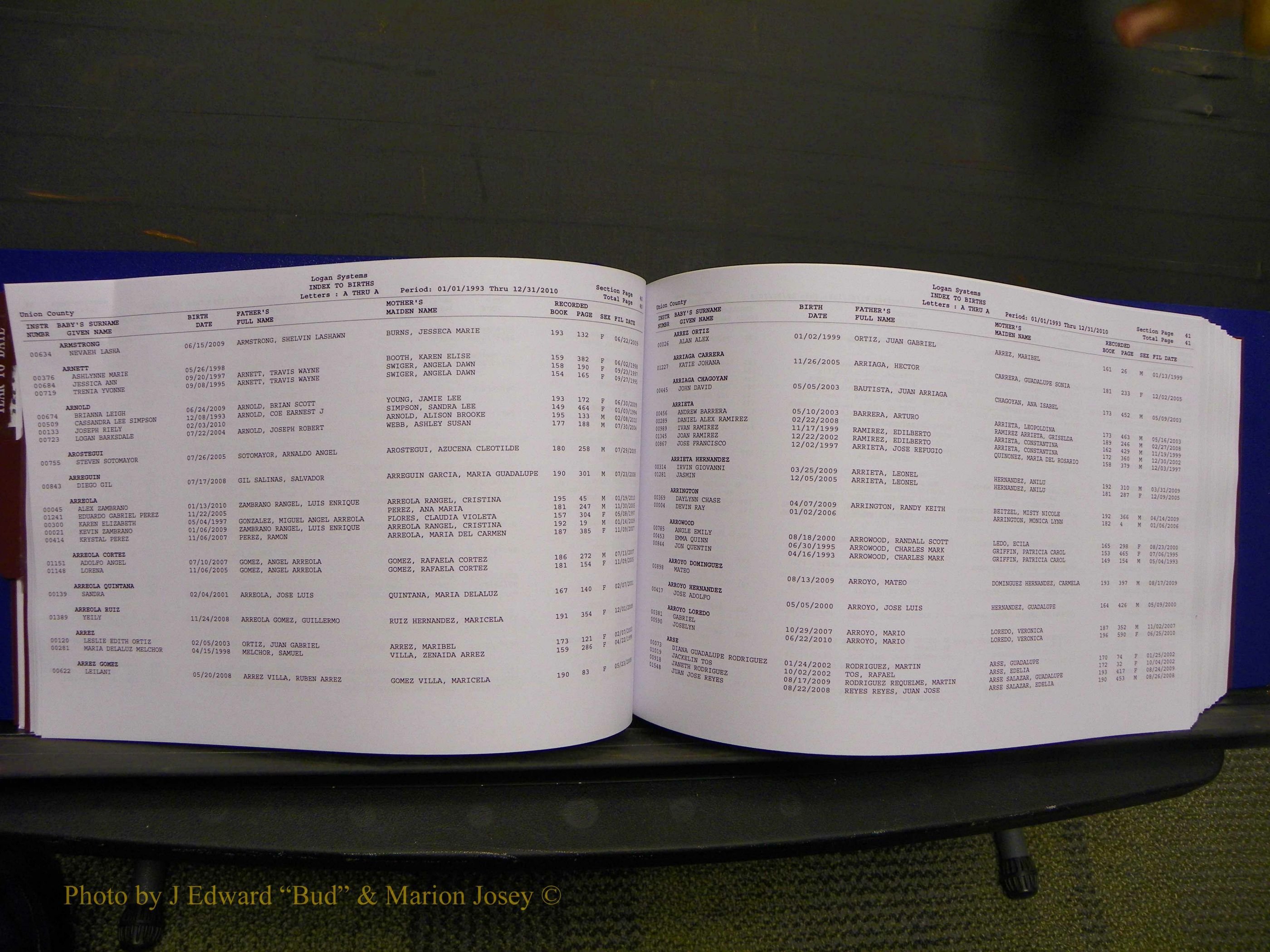 Union Co, NC Births, A-Z, 1993-2010 (53).JPG