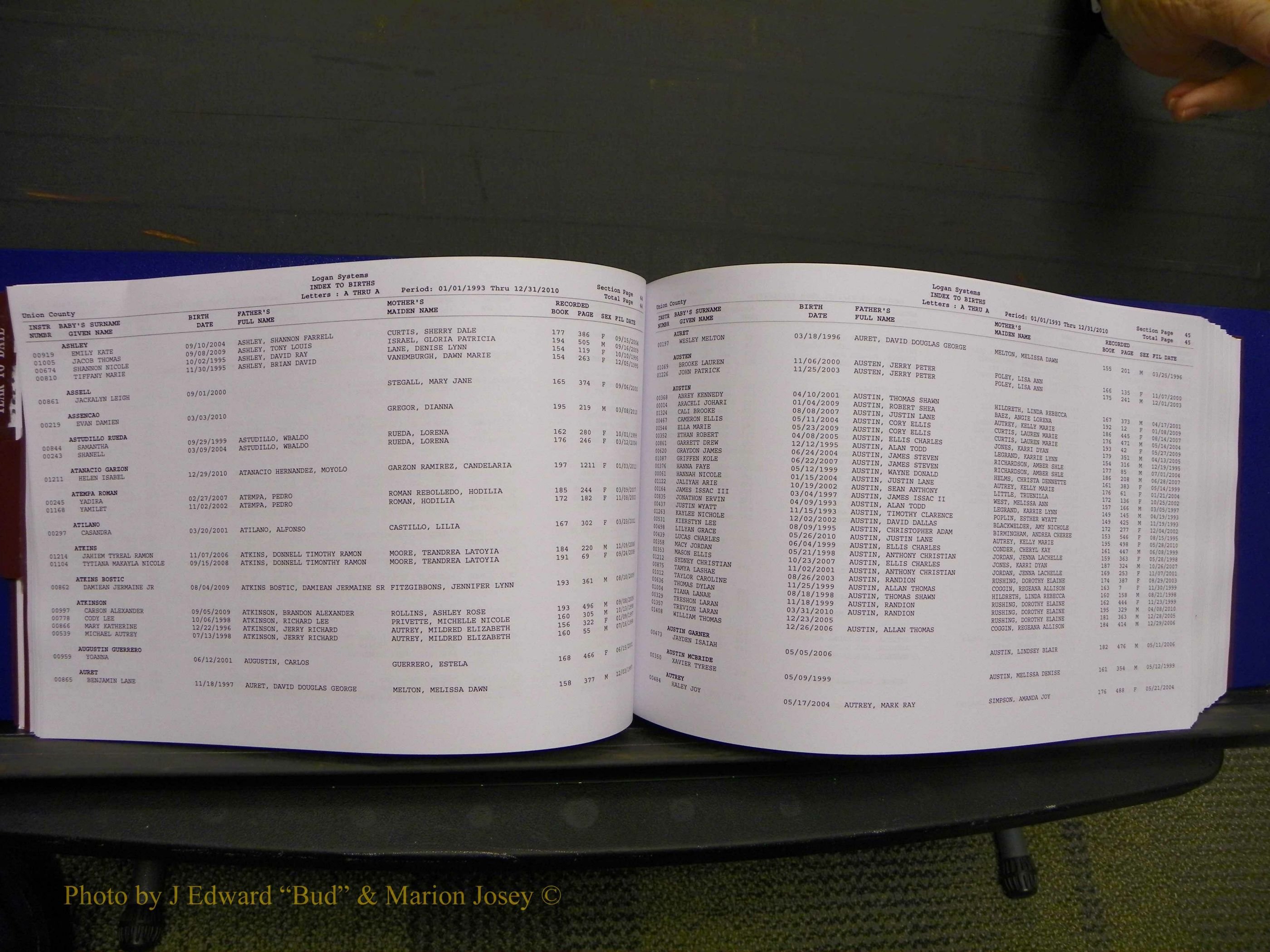 Union Co, NC Births, A-Z, 1993-2010 (55).JPG
