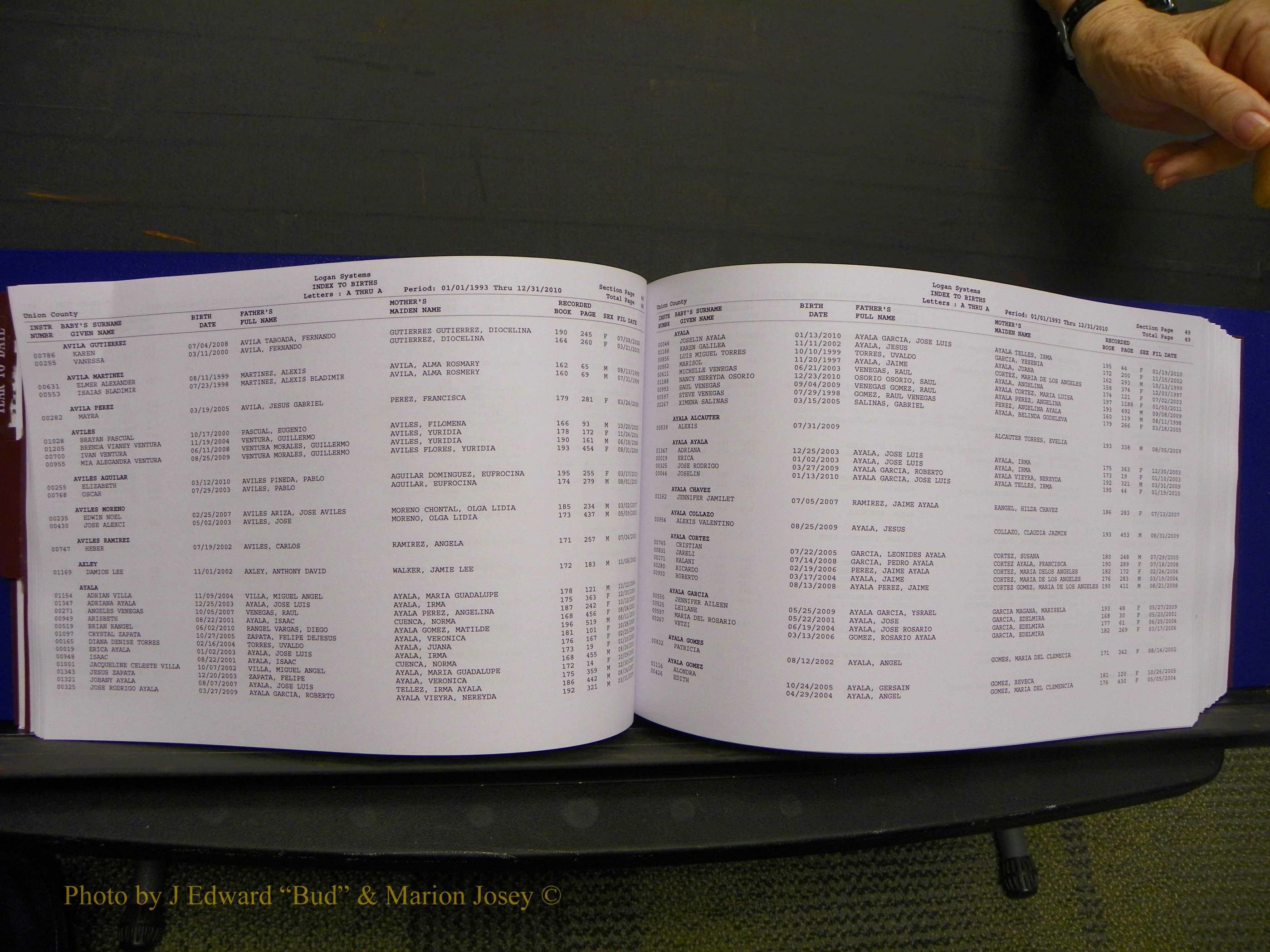 Union Co, NC Births, A-Z, 1993-2010 (56).JPG