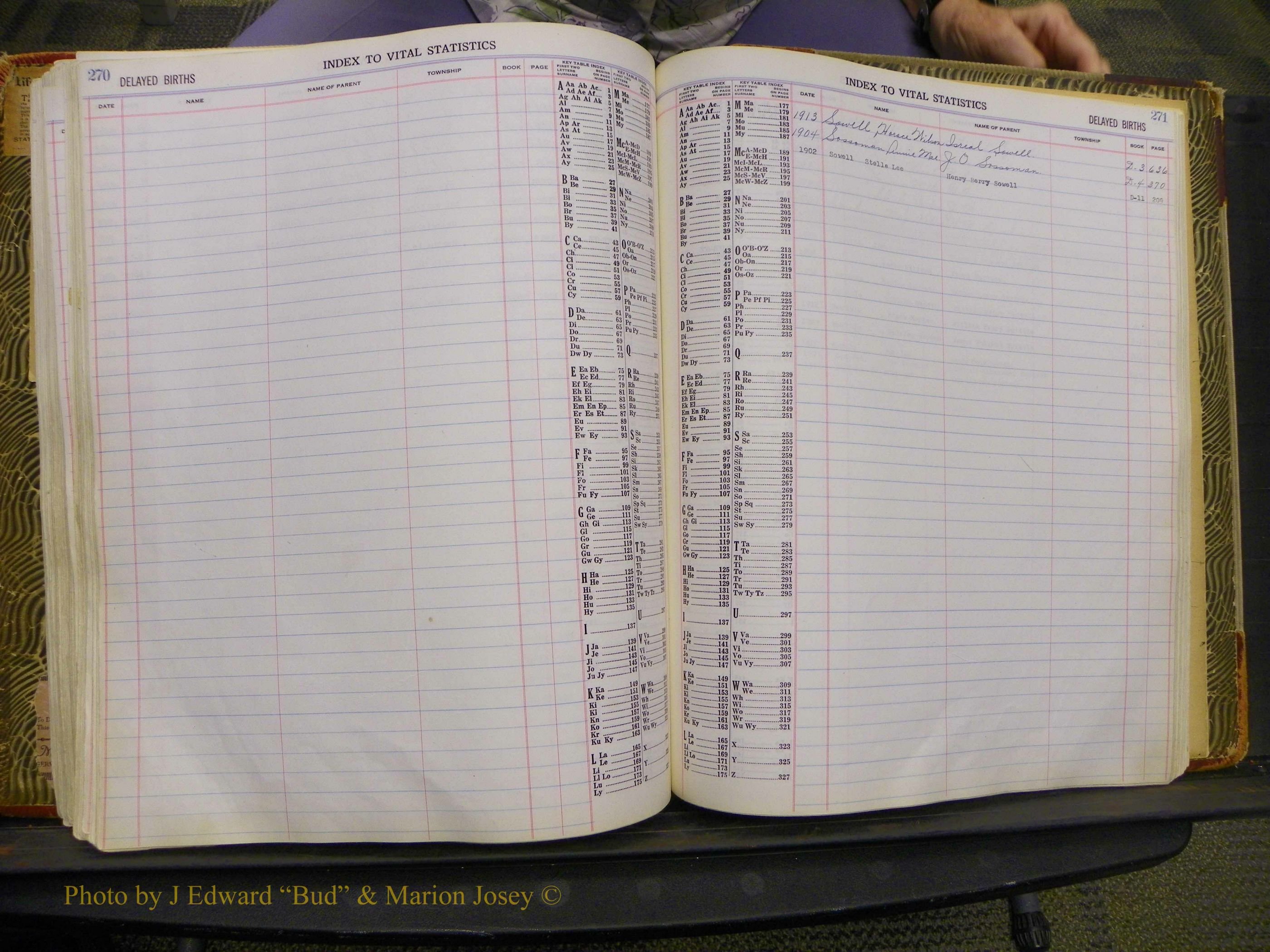 Union Co, NC Delayed Births, A-Z (158).JPG