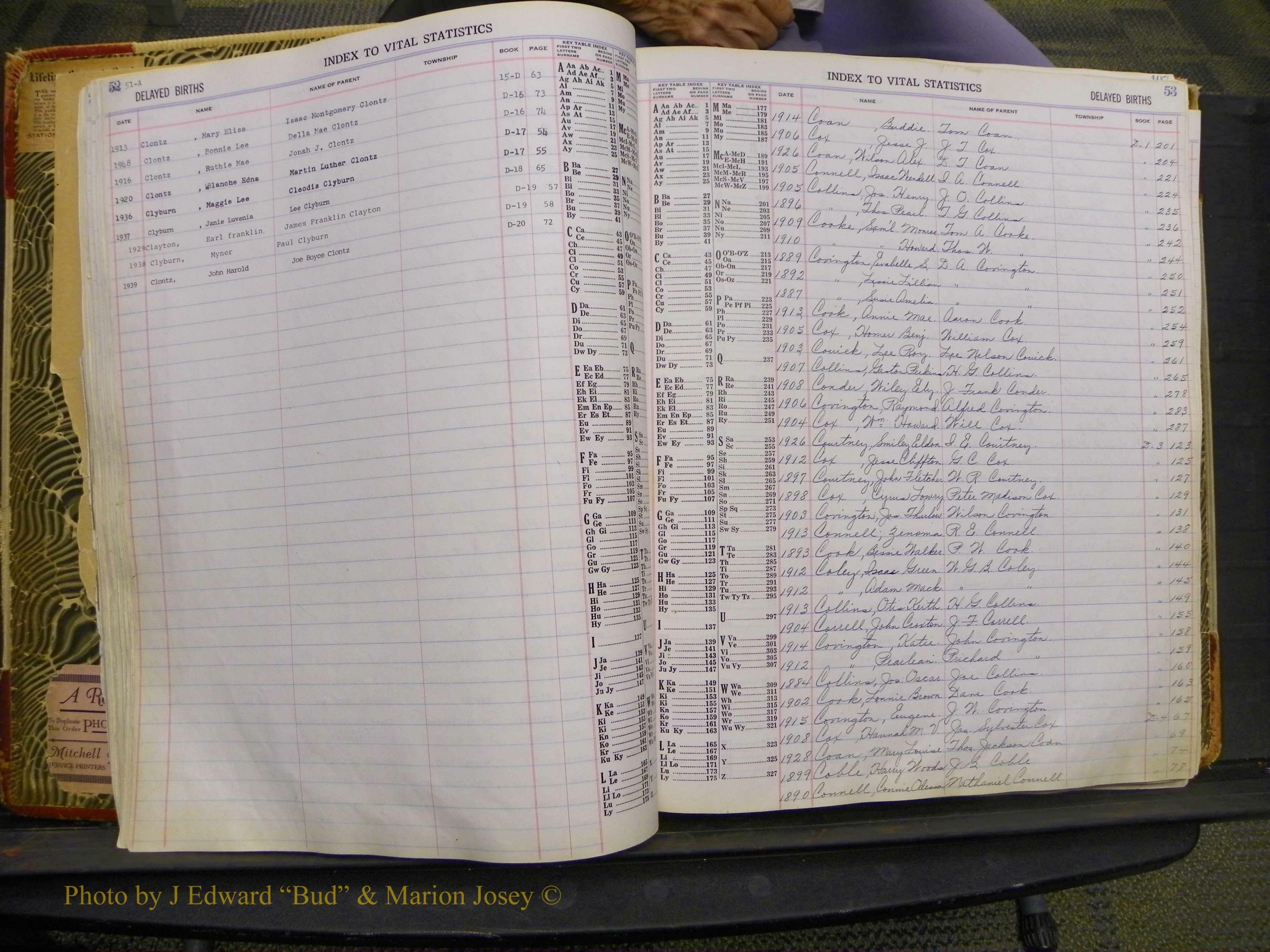 Union Co, NC Delayed Births, A-Z (30).JPG