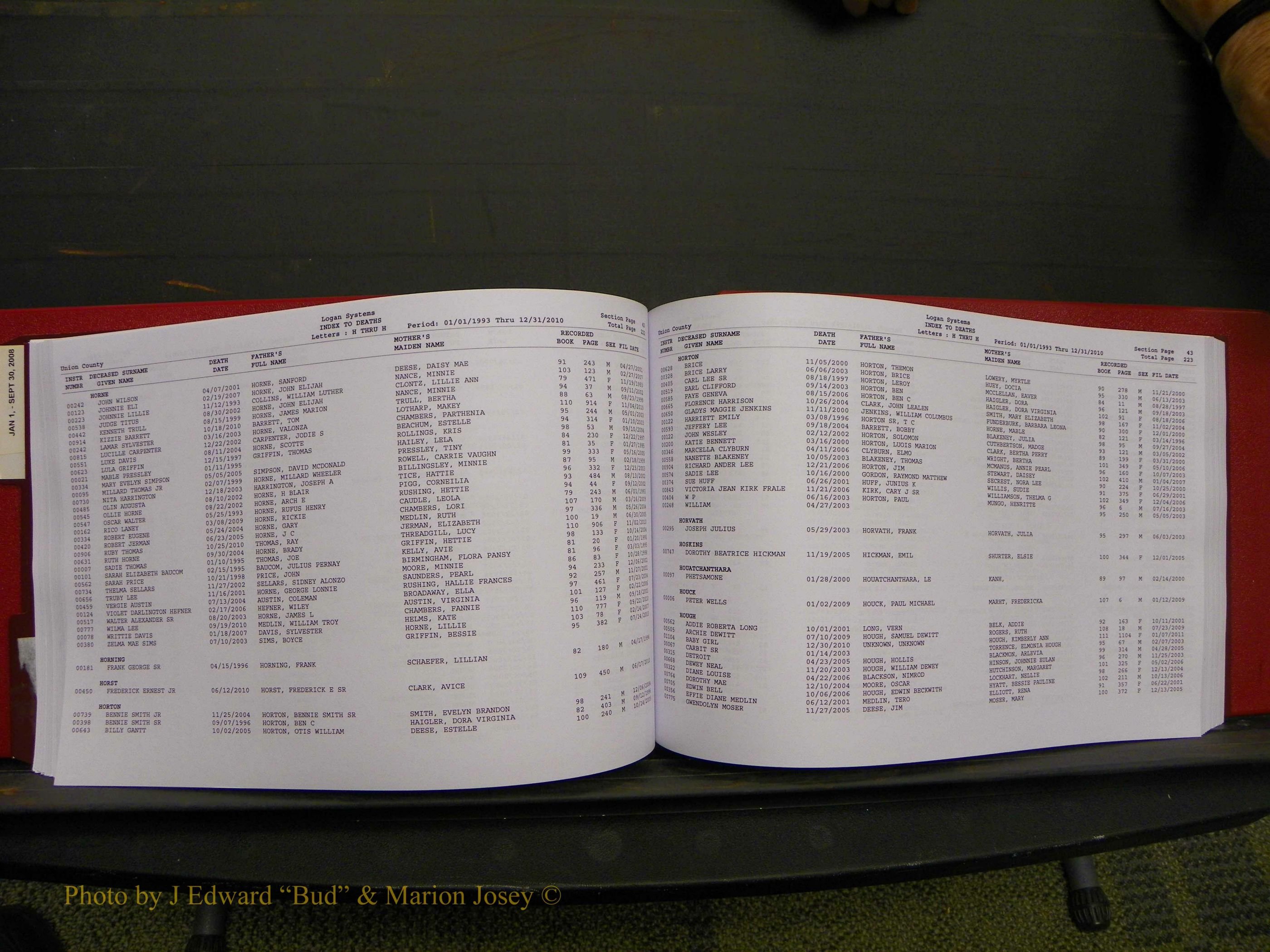 Union Co, NC Deaths, A-Z, 1993-2010 (130).JPG