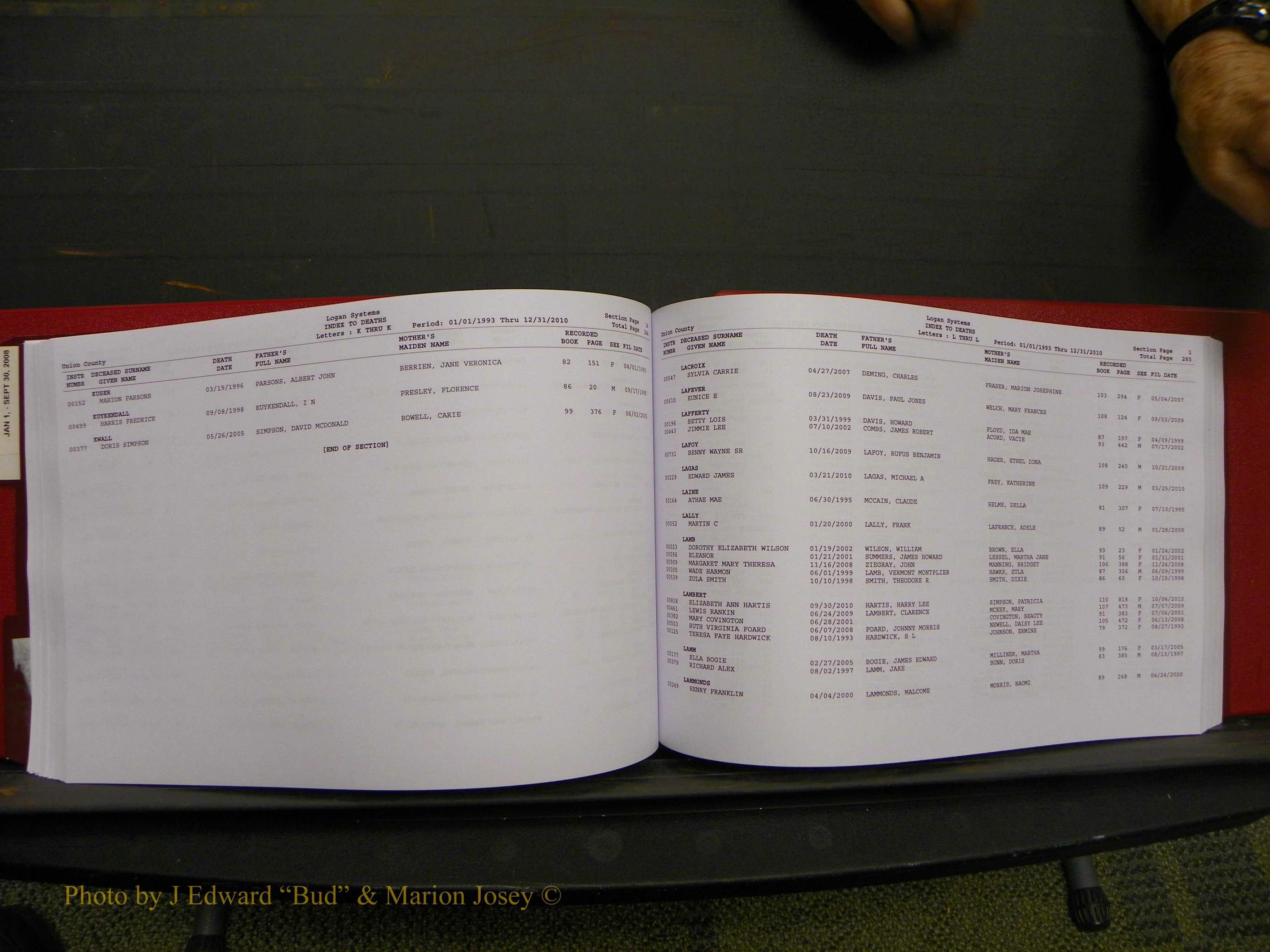 Union Co, NC Deaths, A-Z, 1993-2010 (151).JPG