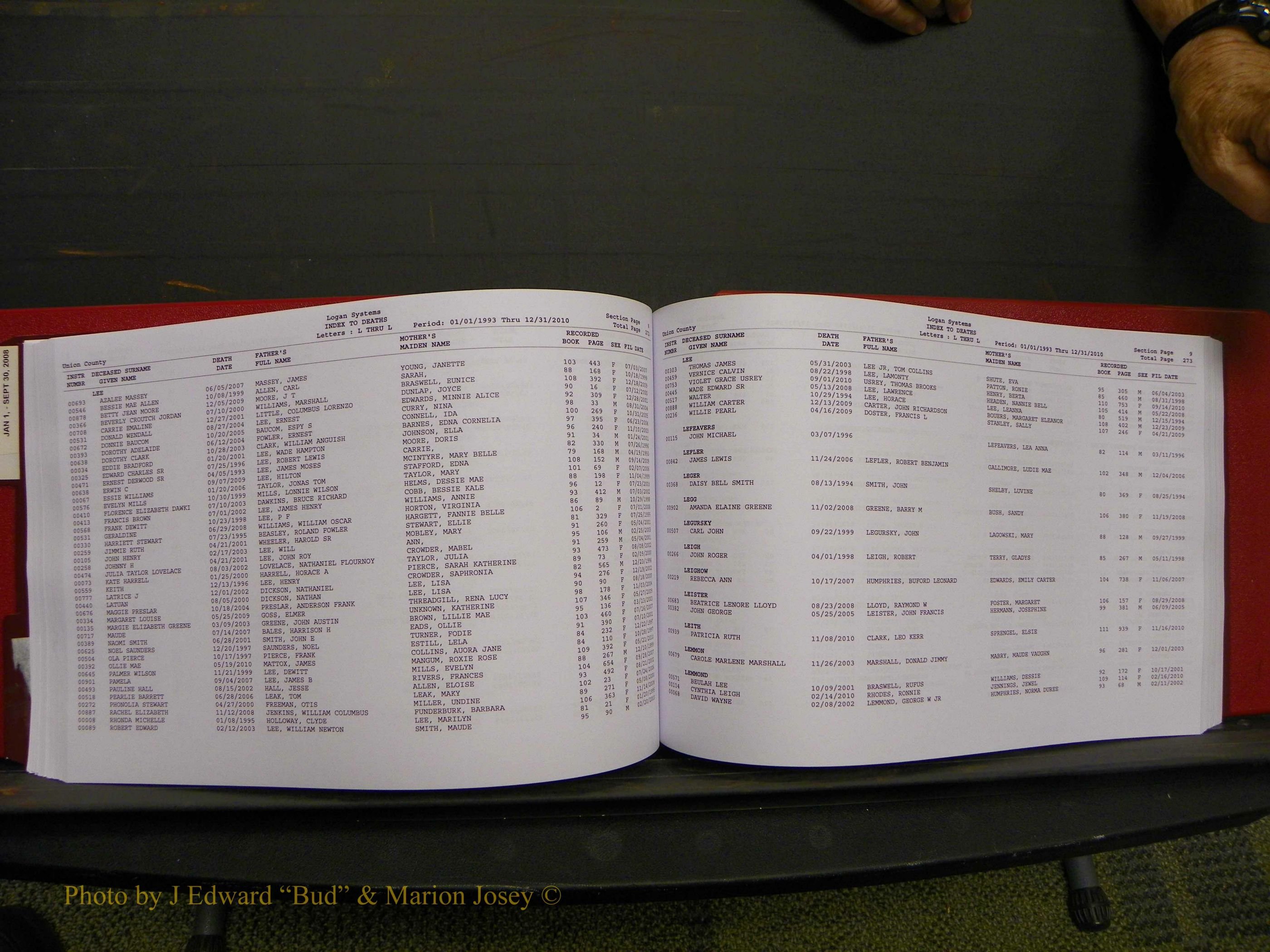Union Co, NC Deaths, A-Z, 1993-2010 (154).JPG