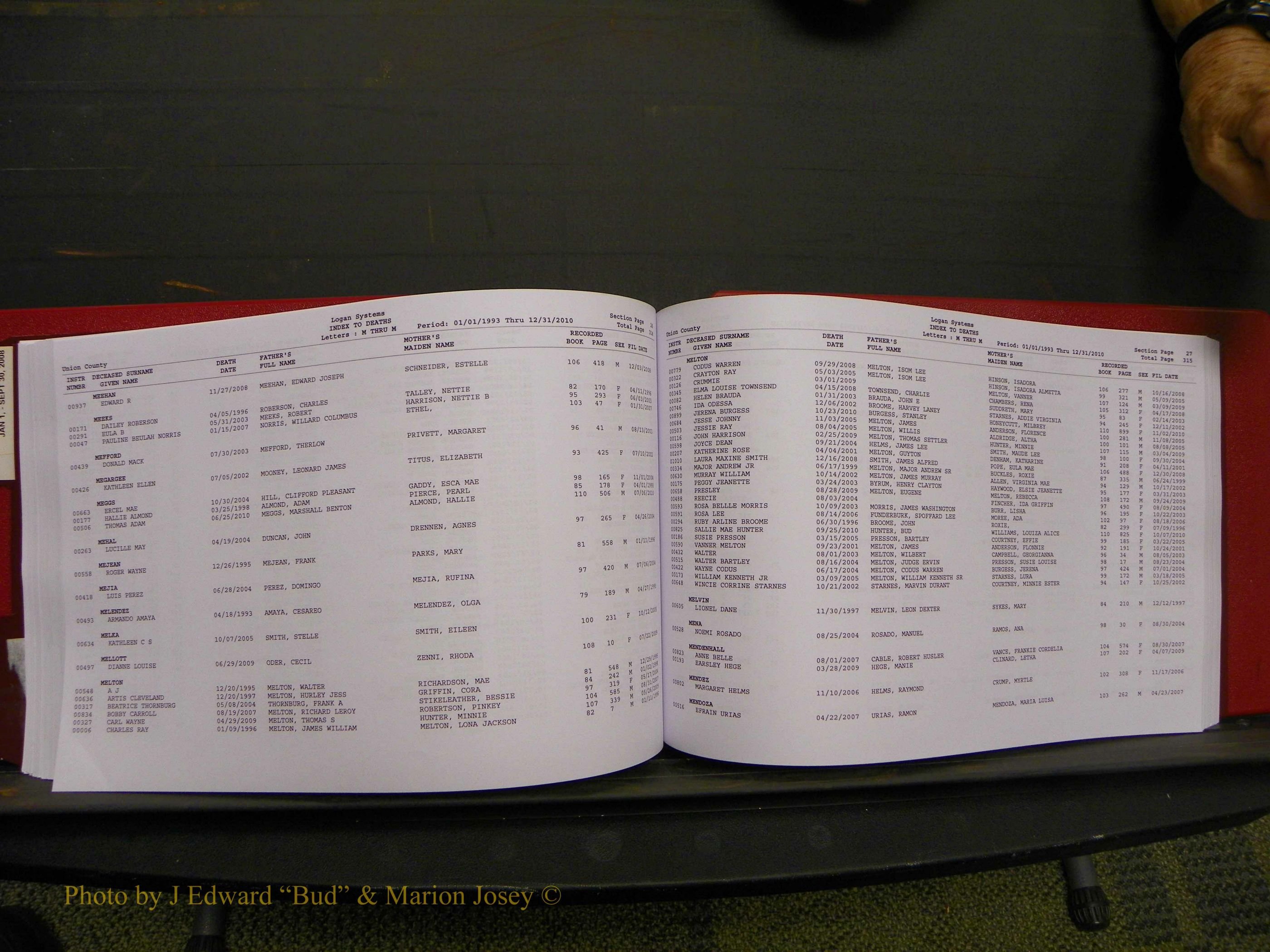 Union Co, NC Deaths, A-Z, 1993-2010 (176).JPG