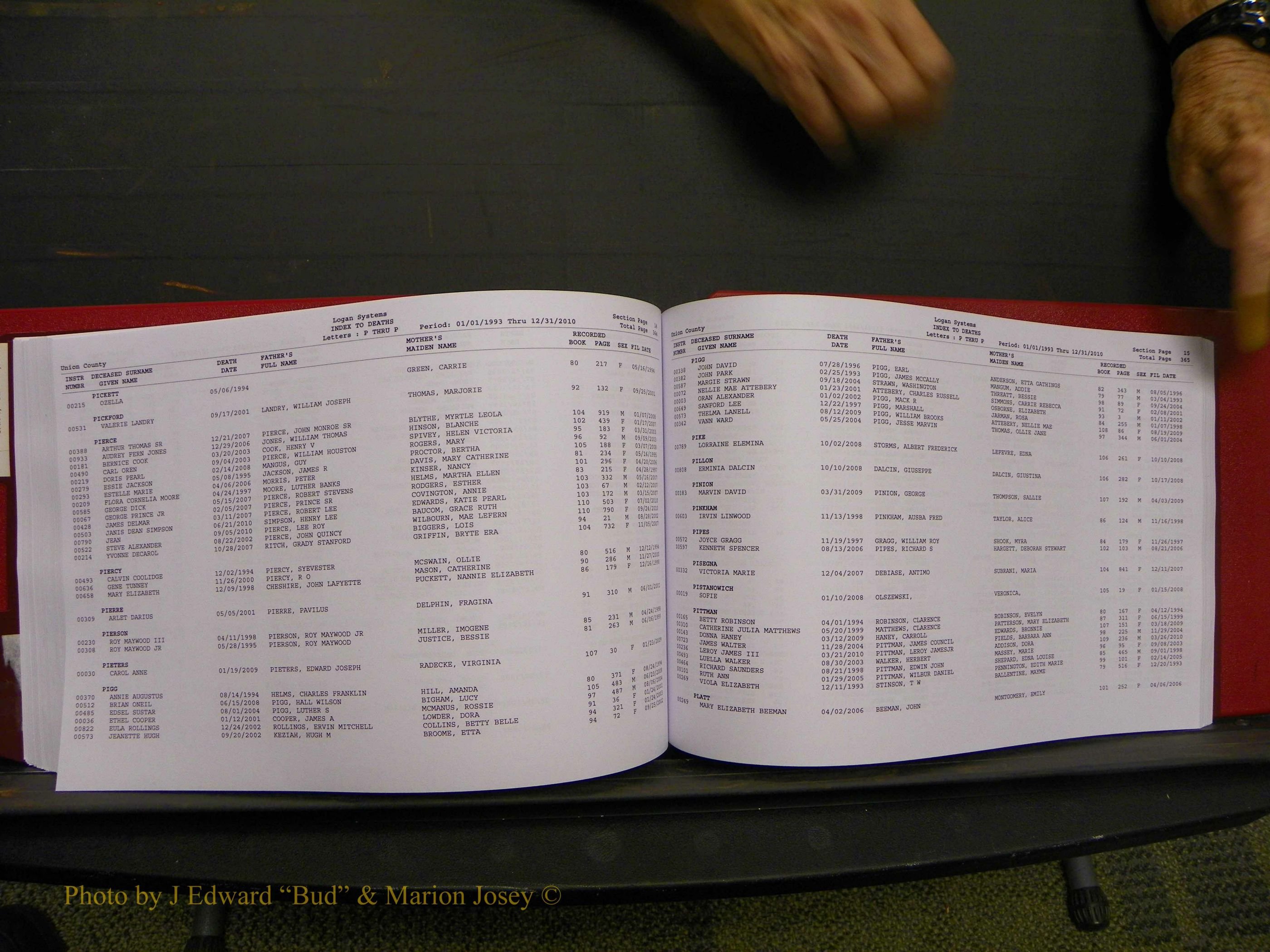 Union Co, NC Deaths, A-Z, 1993-2010 (201).JPG