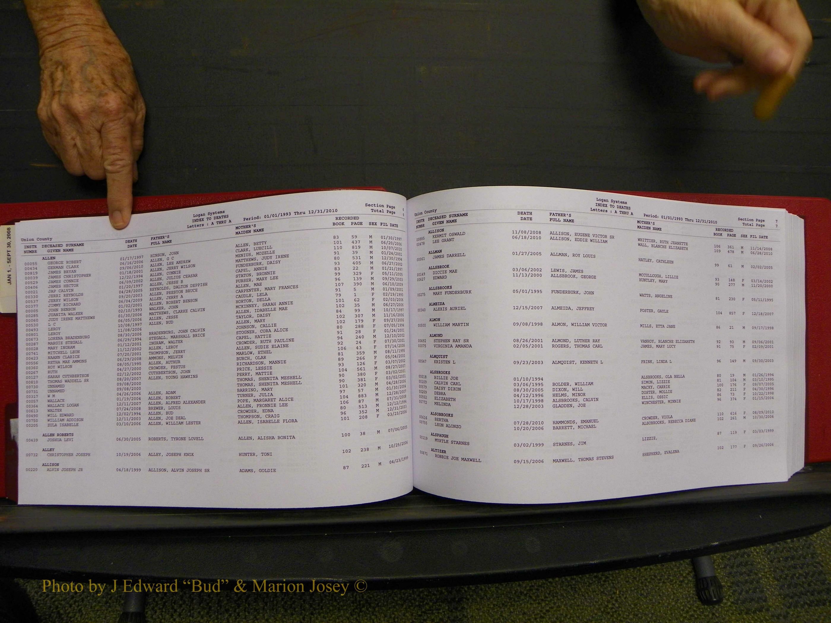 Union Co, NC Deaths, A-Z, 1993-2010 (22).JPG