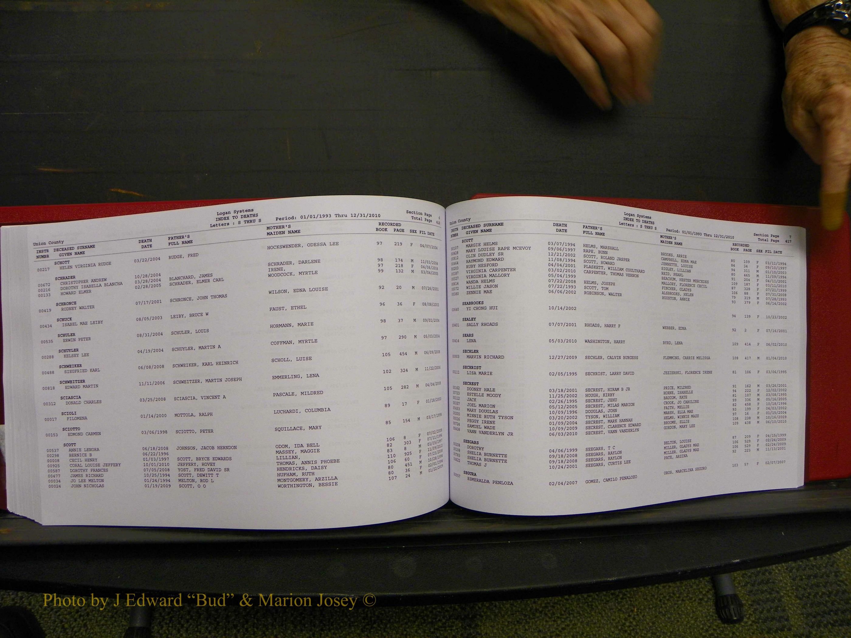 Union Co, NC Deaths, A-Z, 1993-2010 (227).JPG