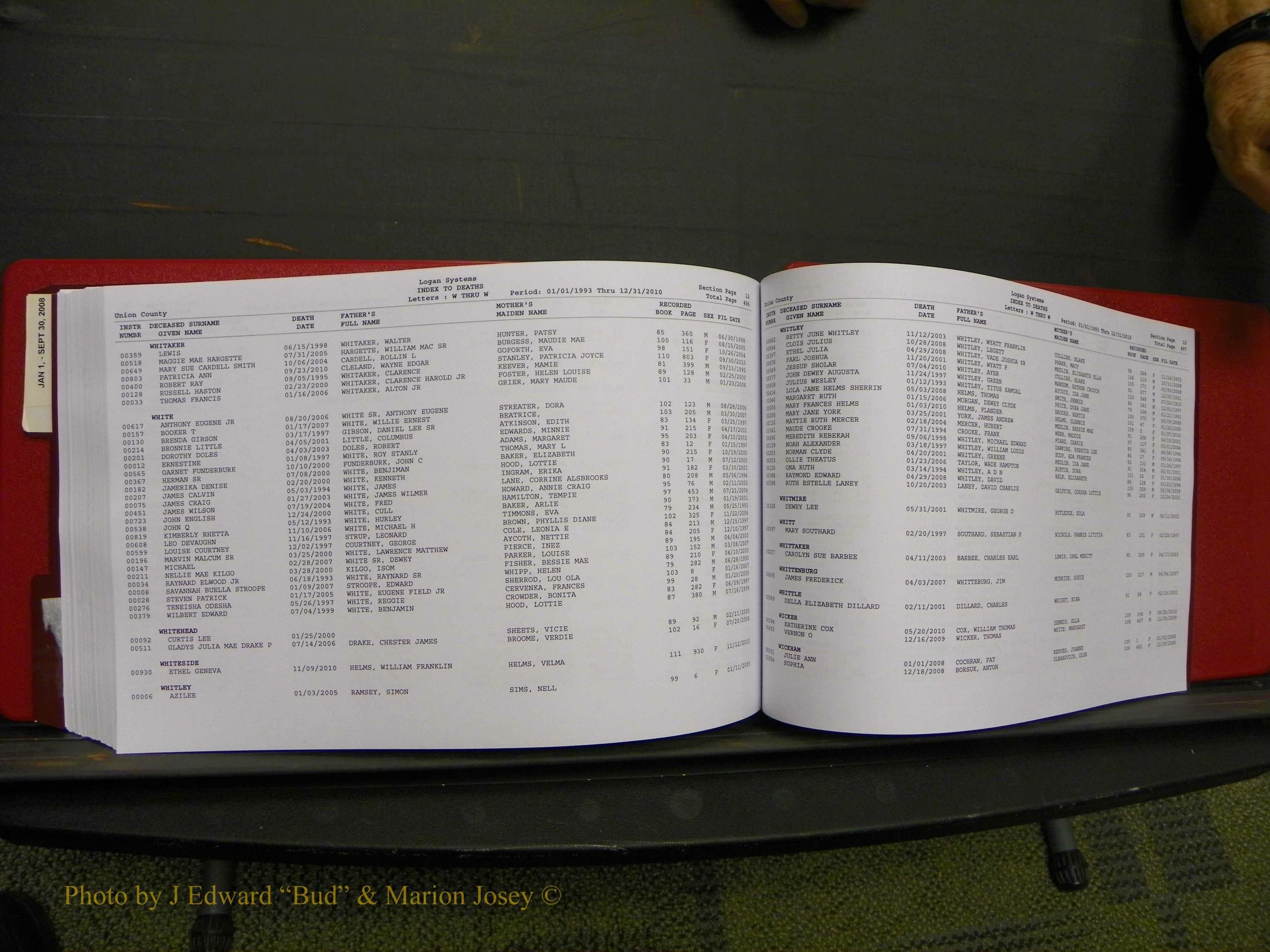 Union Co, NC Deaths, A-Z, 1993-2010 (267).JPG