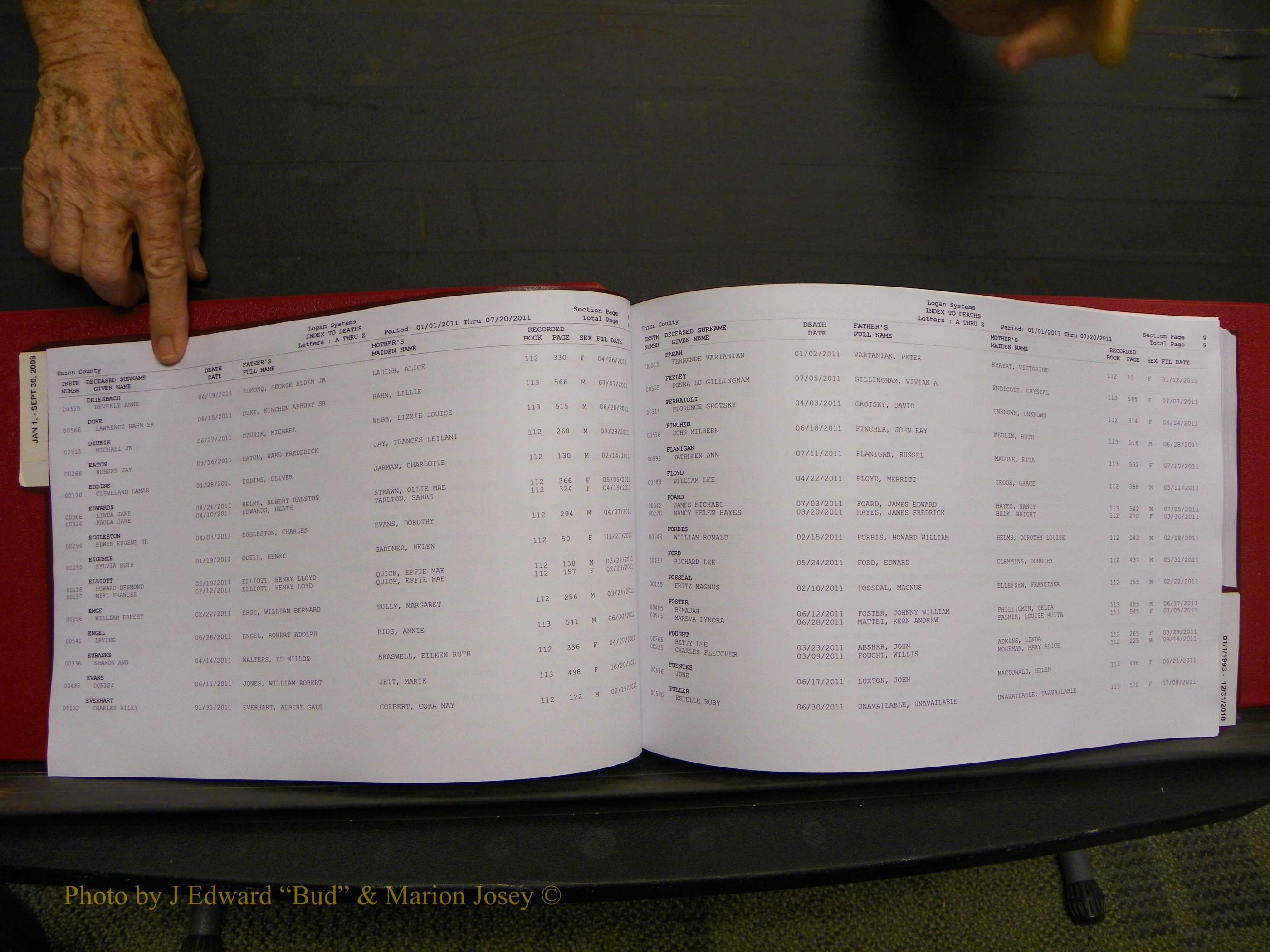 Union Co, NC Deaths, A-Z, 1993-2010 (6).JPG