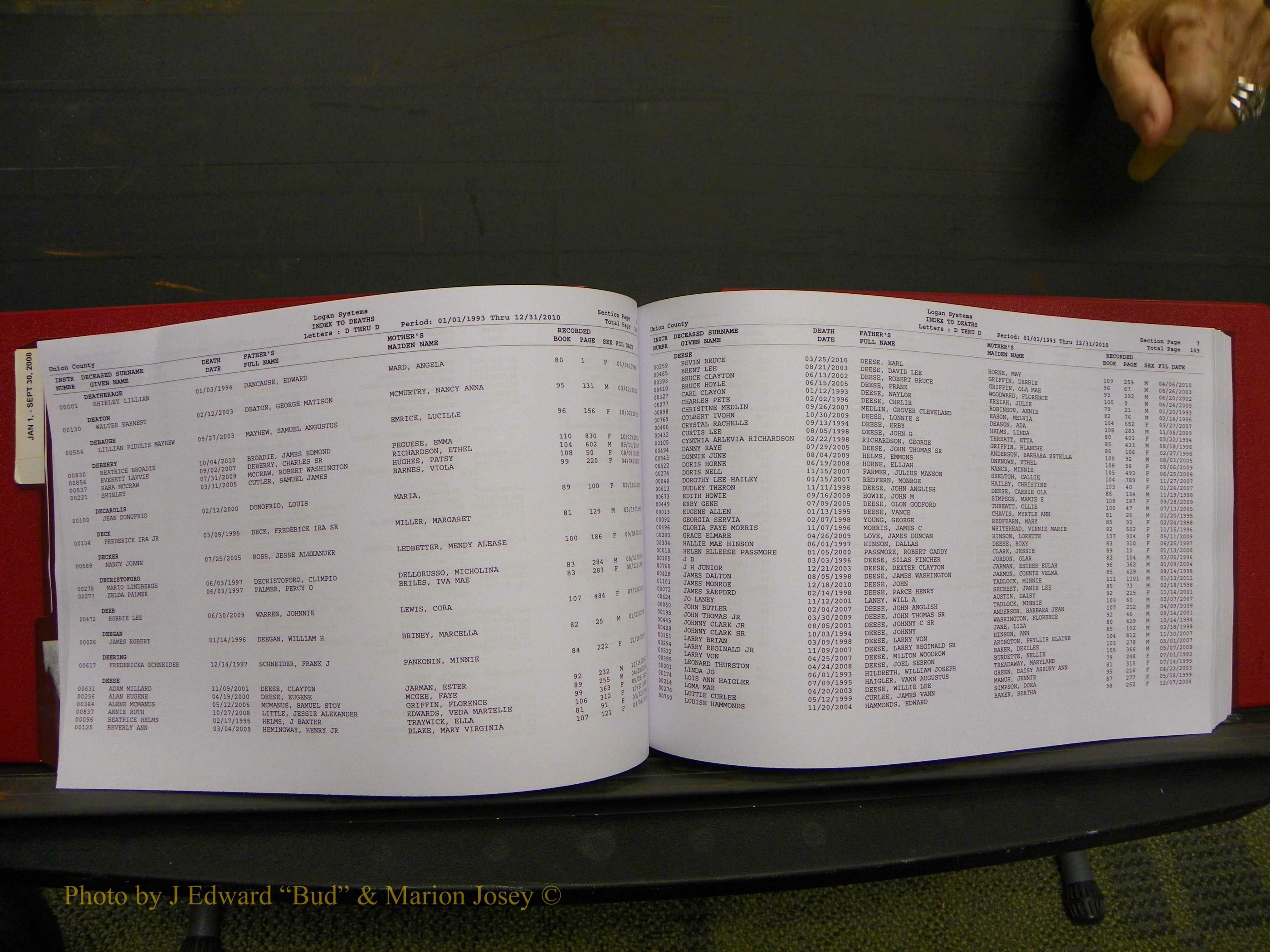 Union Co, NC Deaths, A-Z, 1993-2010 (73).JPG