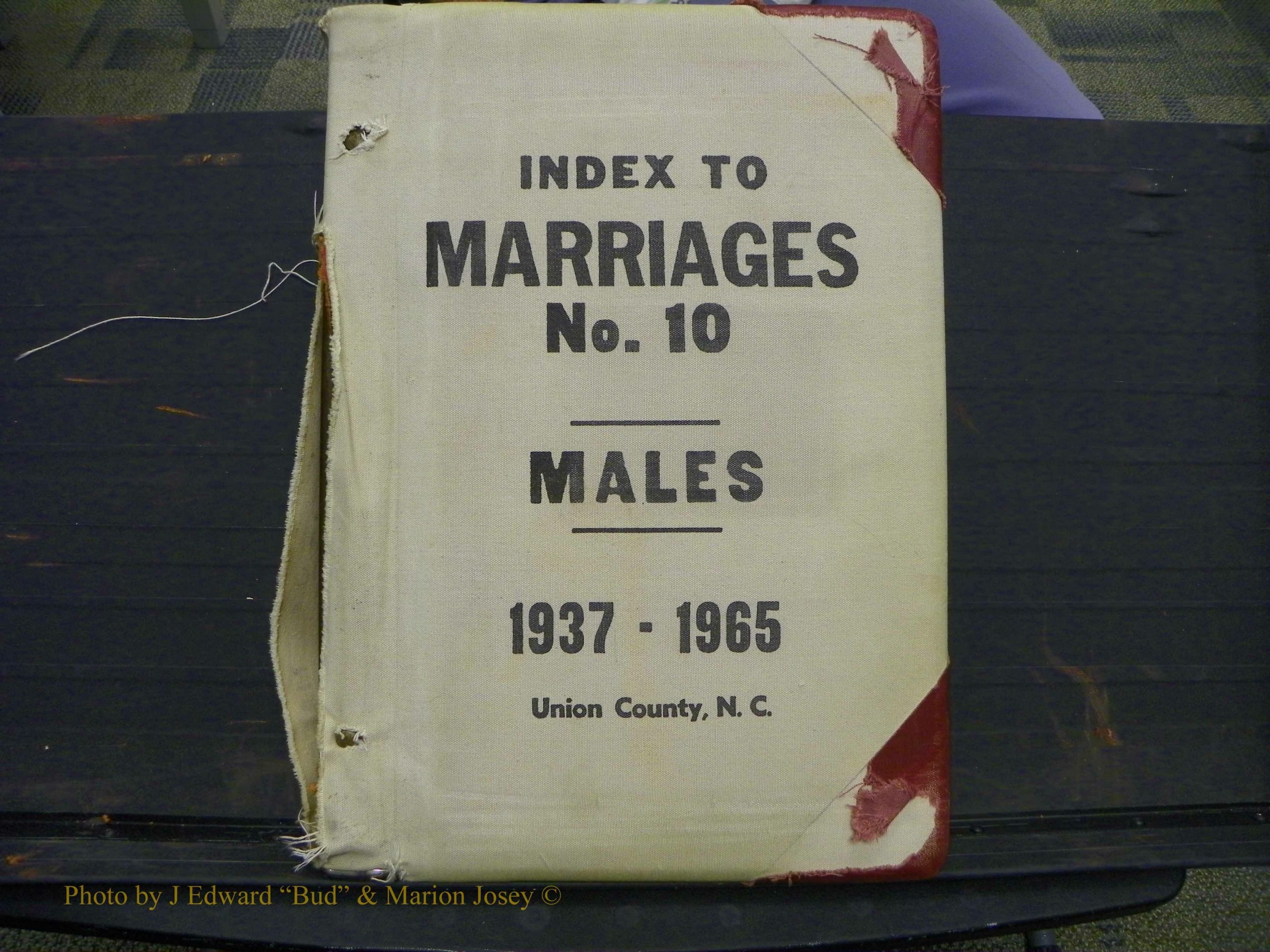 Union Co, NC Marriage Book 10, A-Z, 1937-1965 (1).JPG