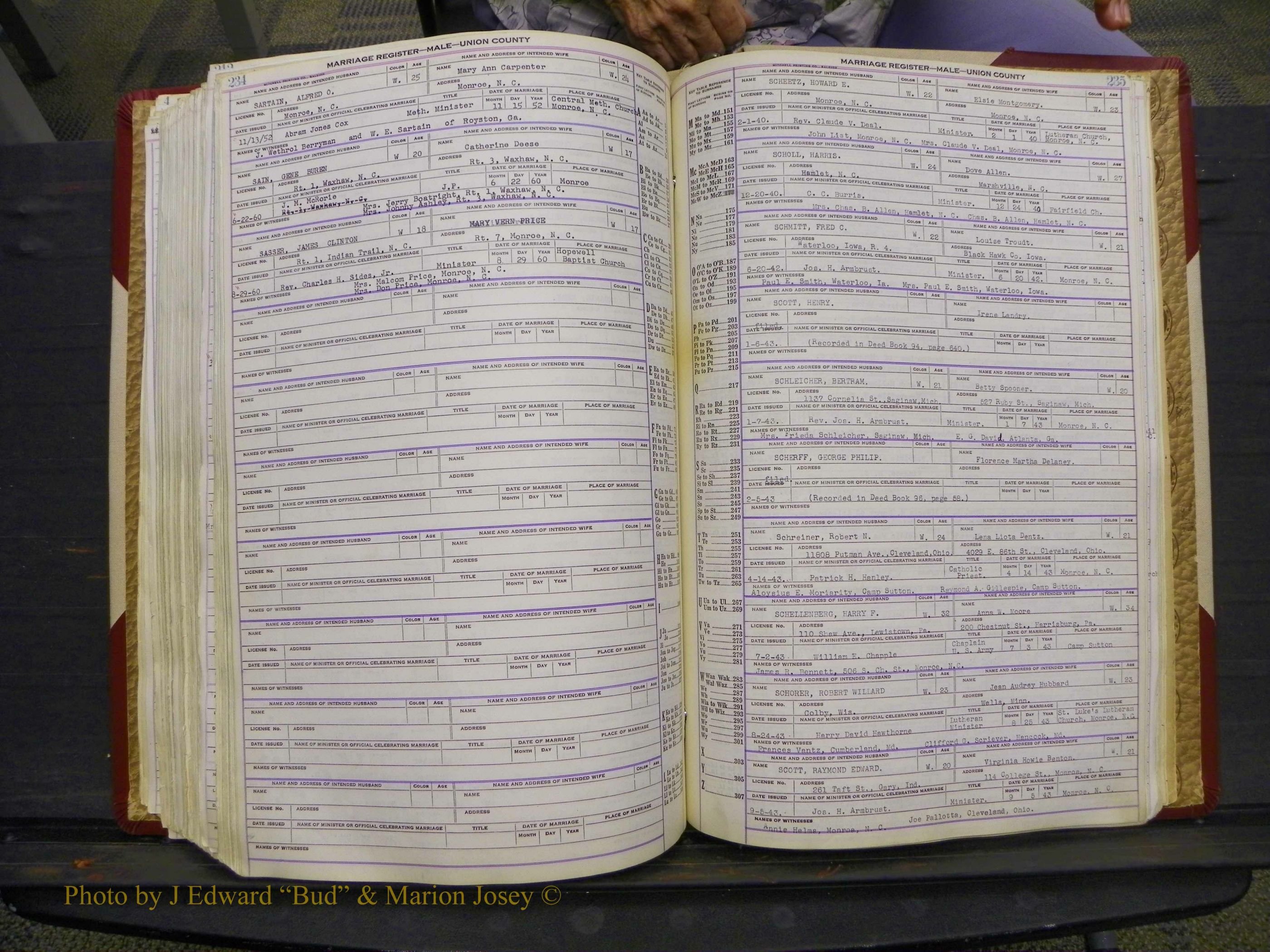 Union Co, NC Marriage Book 10, A-Z, 1937-1965 (291).JPG