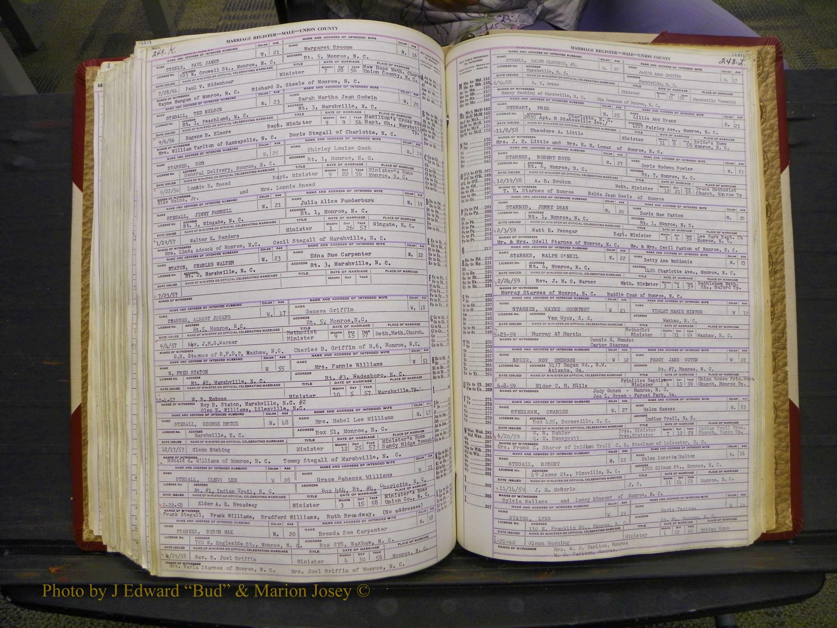 Union Co, NC Marriage Book 10, A-Z, 1937-1965 (315).JPG