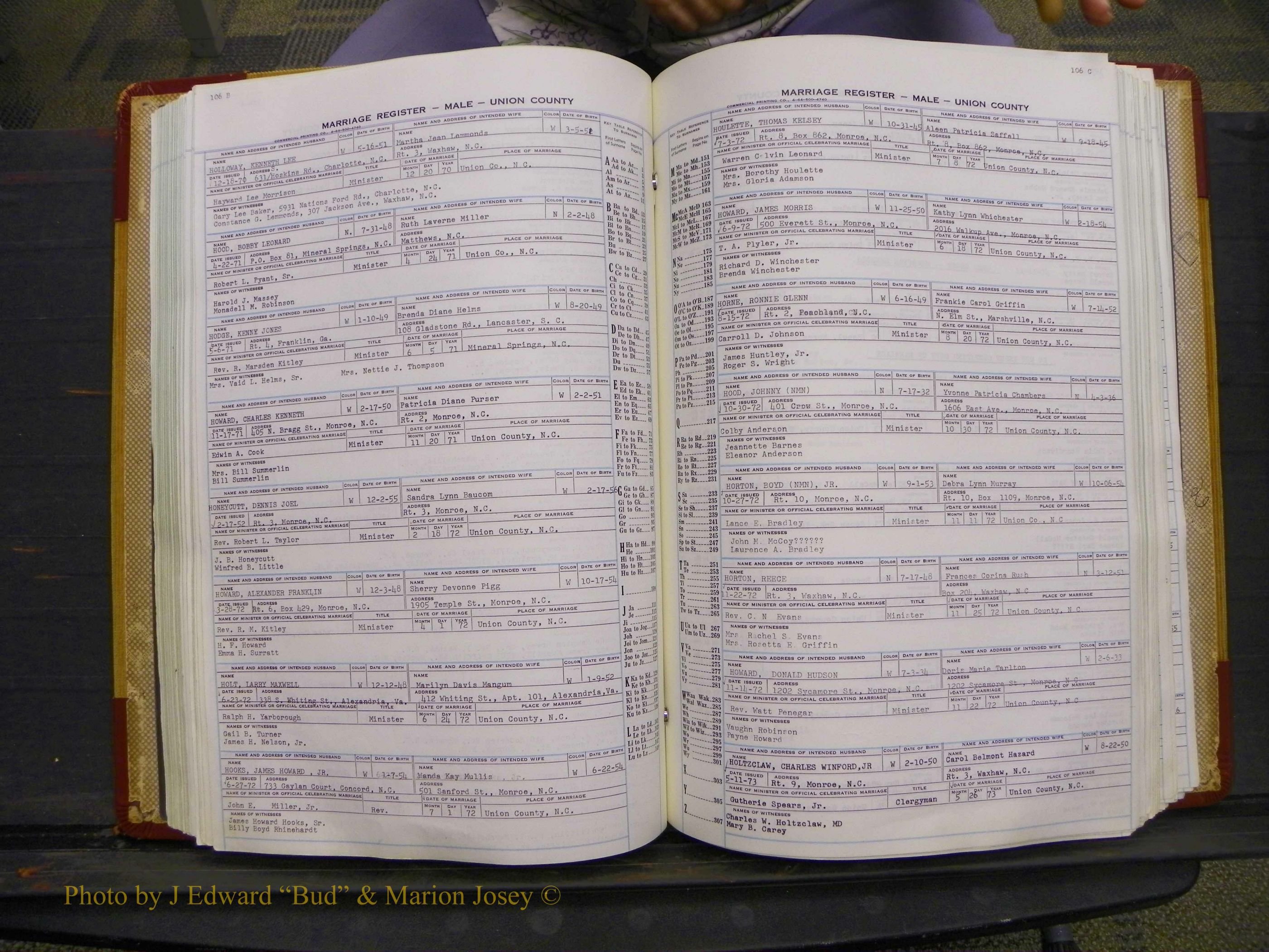 Union Co, NC Marriage Book 11, A-Z, 1965-1979 (142).JPG