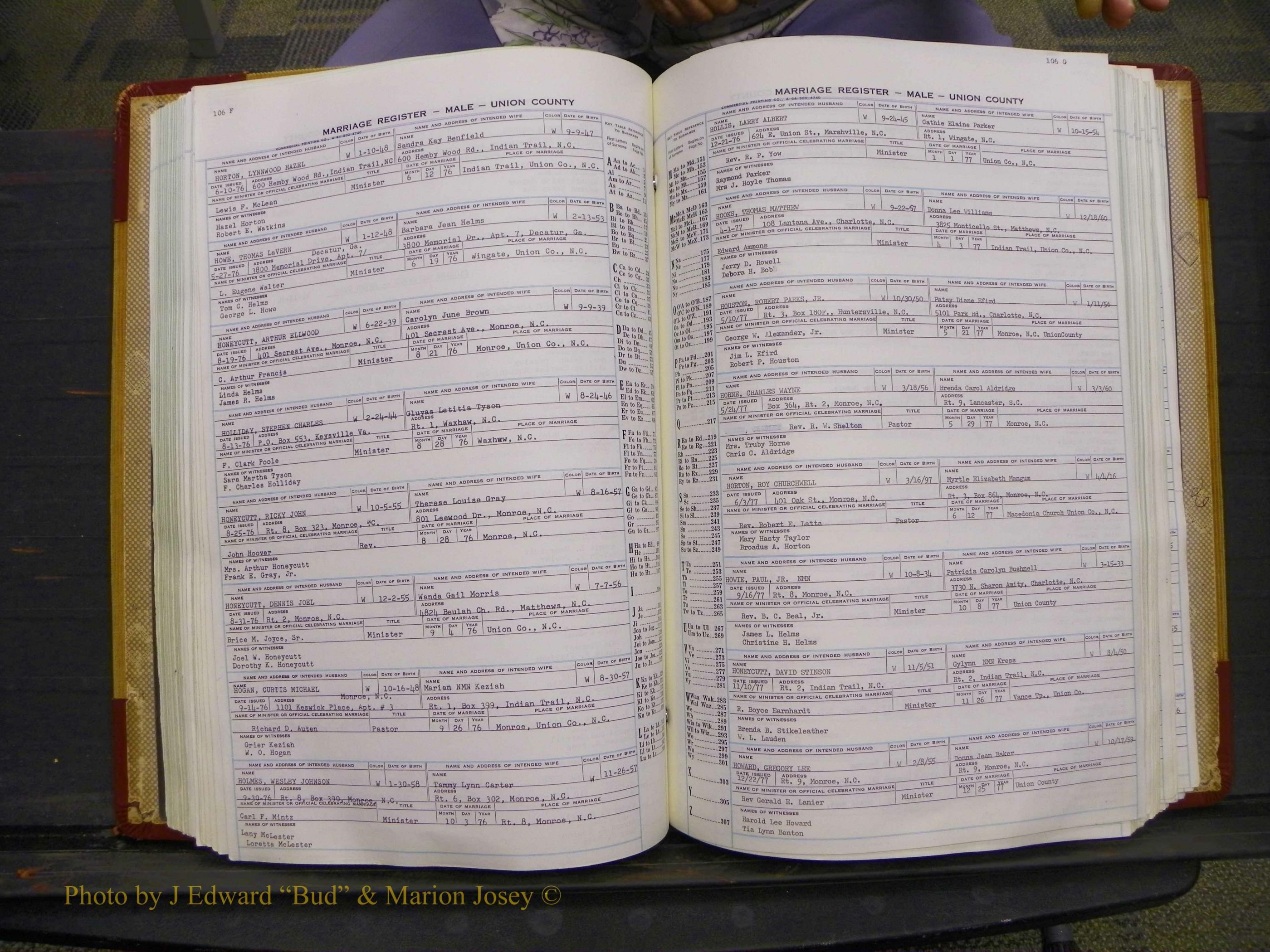 Union Co, NC Marriage Book 11, A-Z, 1965-1979 (143).JPG