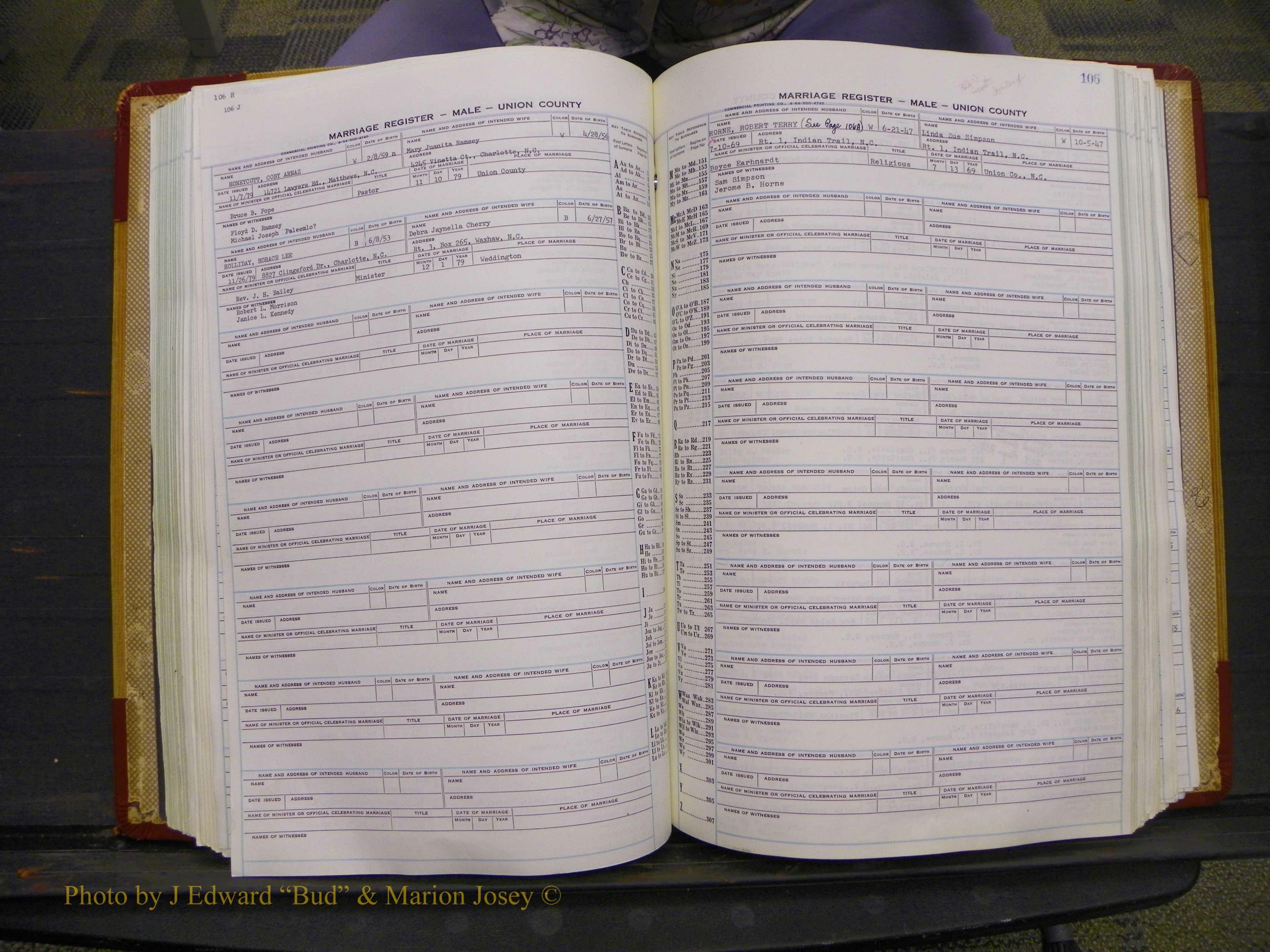 Union Co, NC Marriage Book 11, A-Z, 1965-1979 (146).JPG