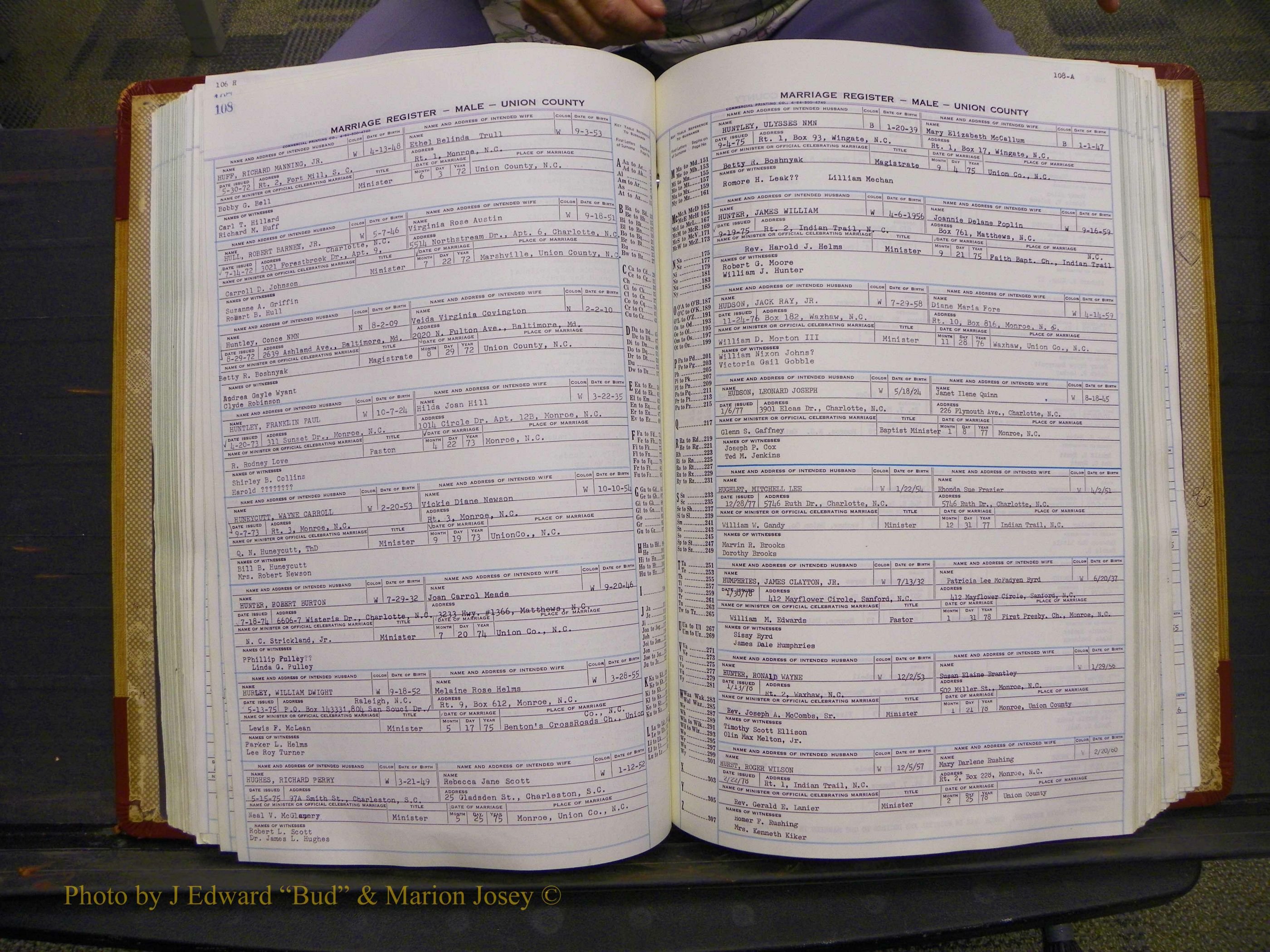 Union Co, NC Marriage Book 11, A-Z, 1965-1979 (148).JPG