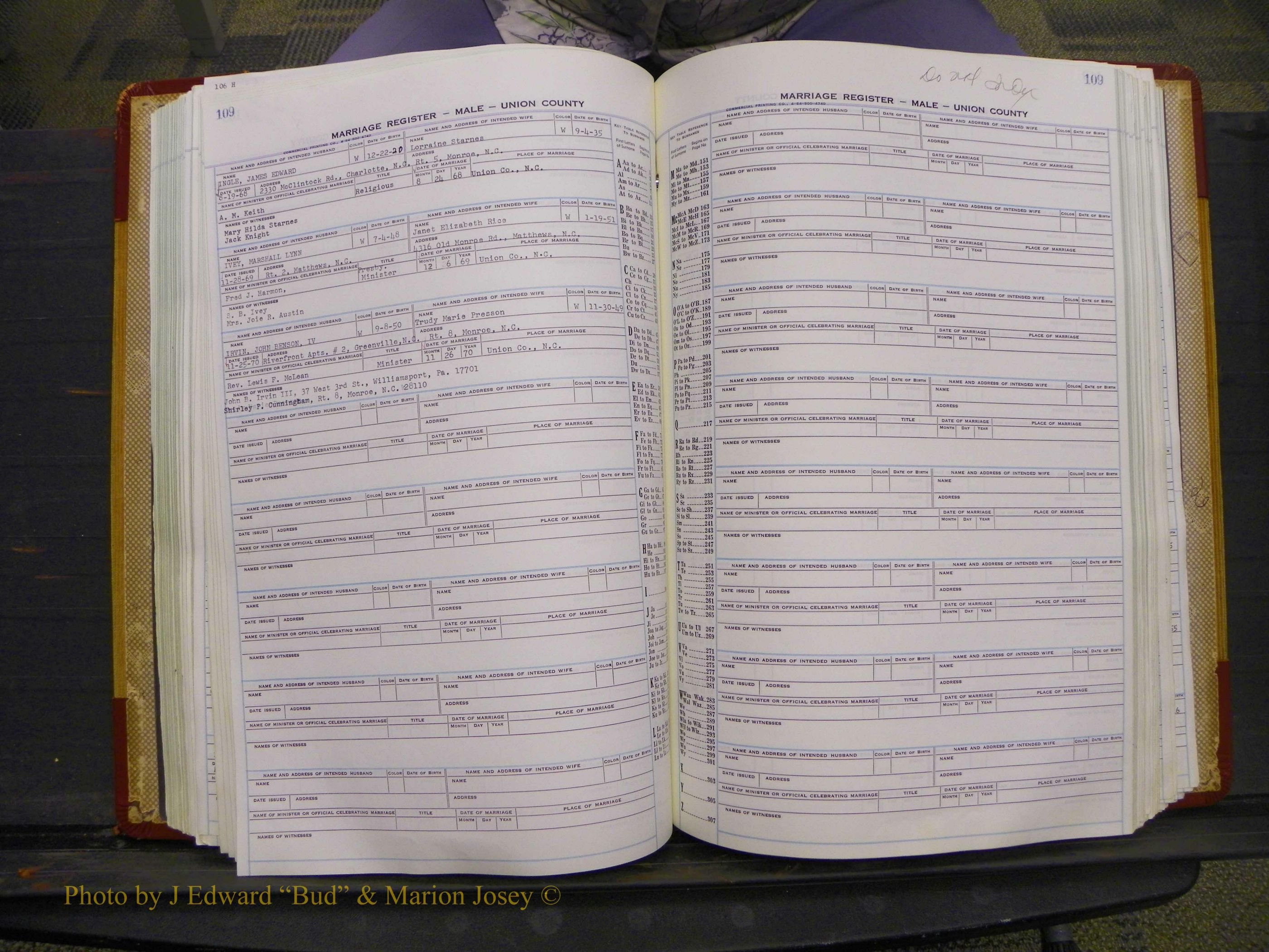 Union Co, NC Marriage Book 11, A-Z, 1965-1979 (150).JPG
