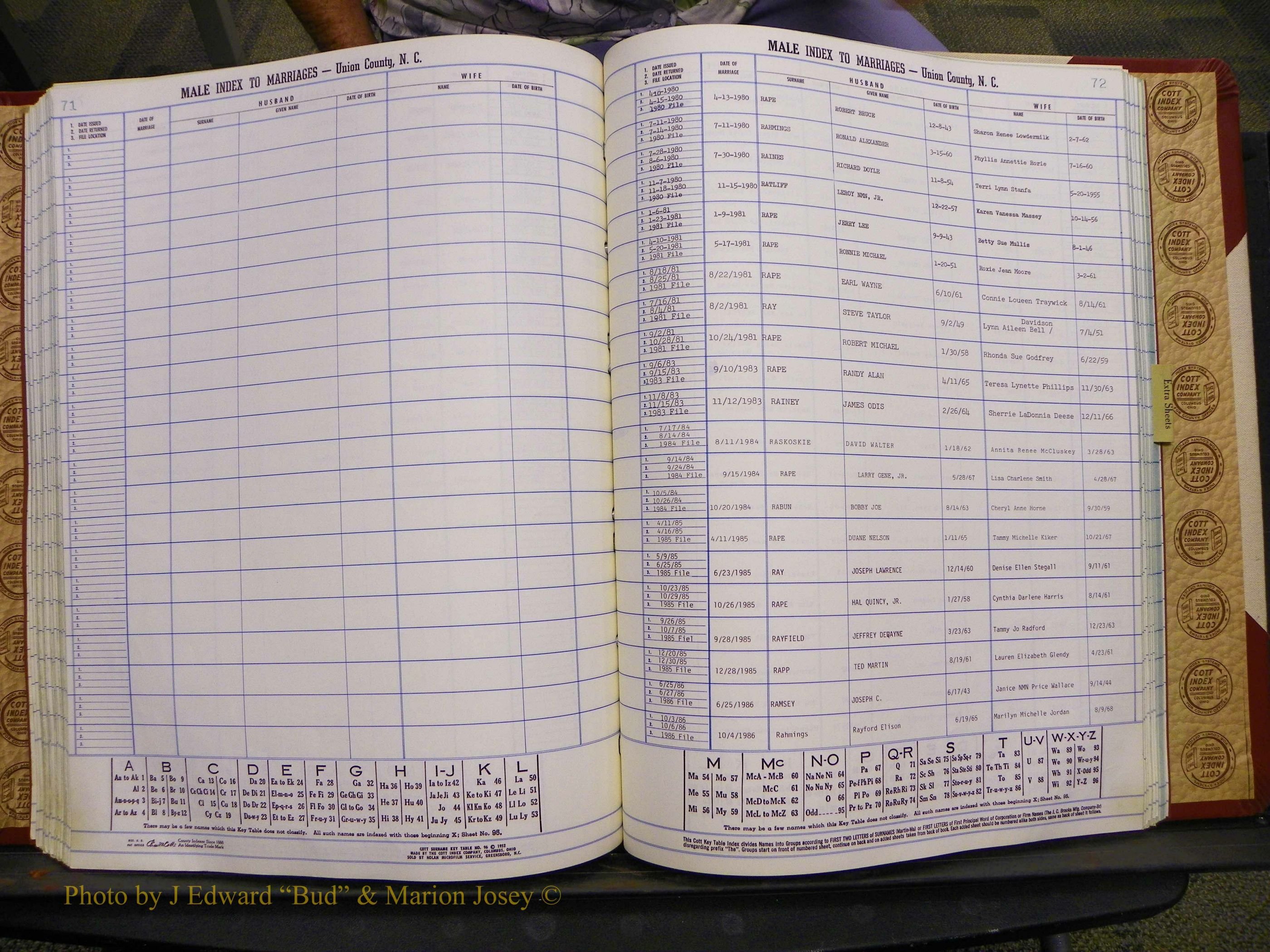 Union Co, NC Marriages, Male Index, A-Z, 1980-1993 (146).JPG