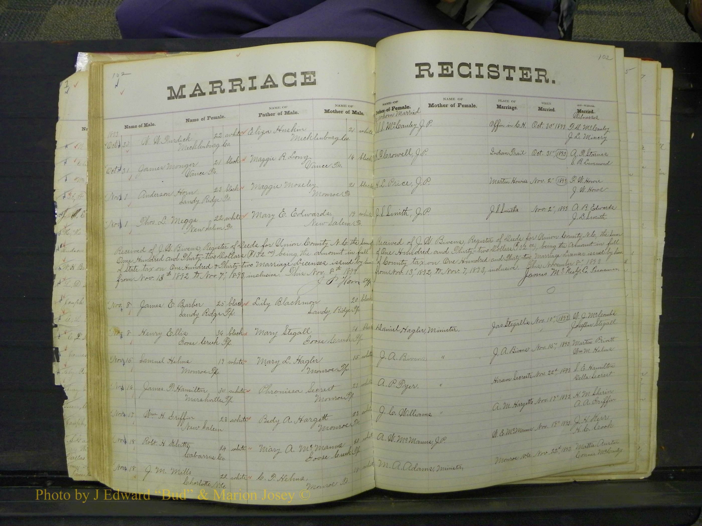 Union Co, NC Marriage Book 4, A-Z, 1870-1894 (107).JPG