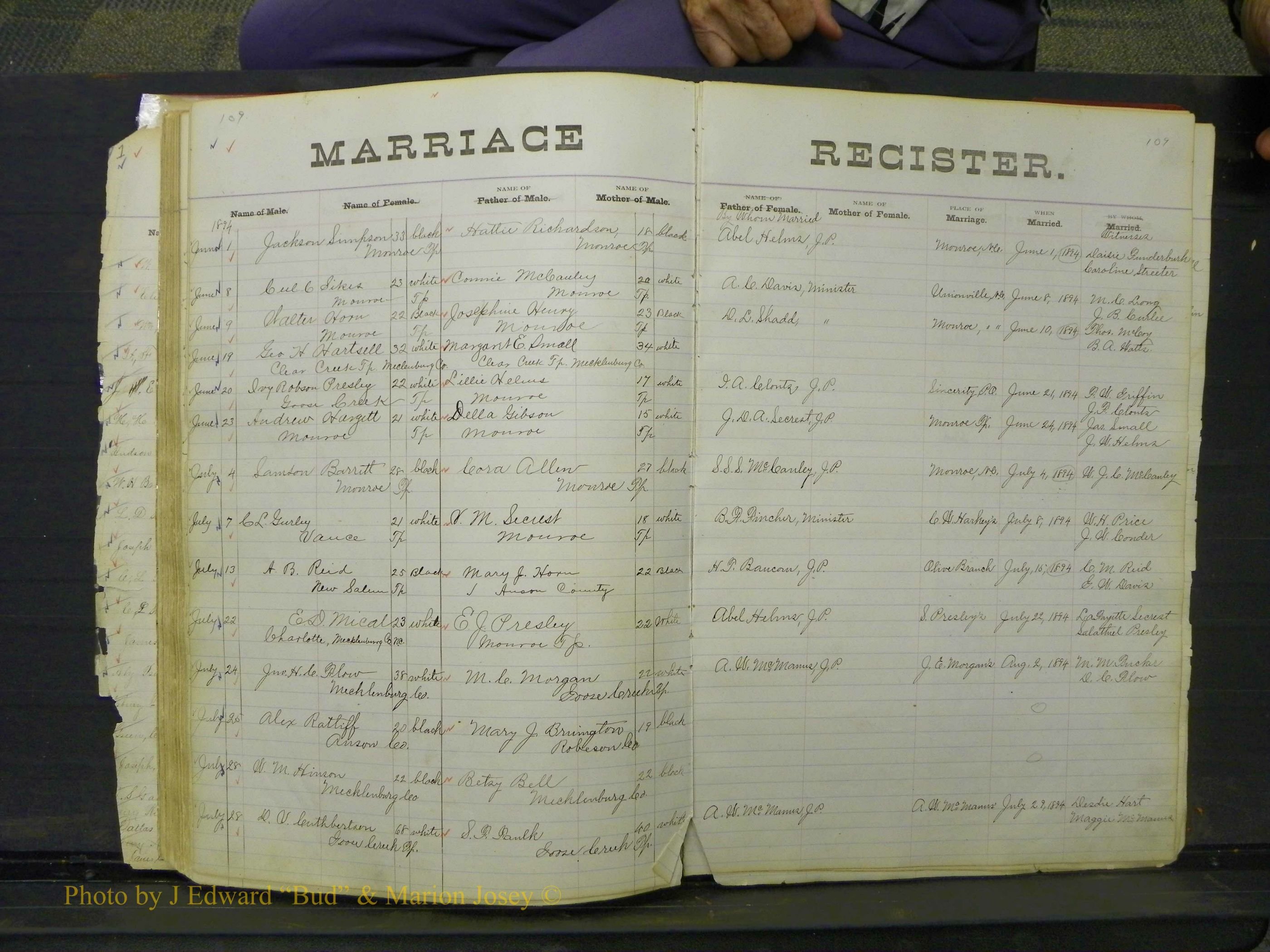 Union Co, NC Marriage Book 4, A-Z, 1870-1894 (114).JPG