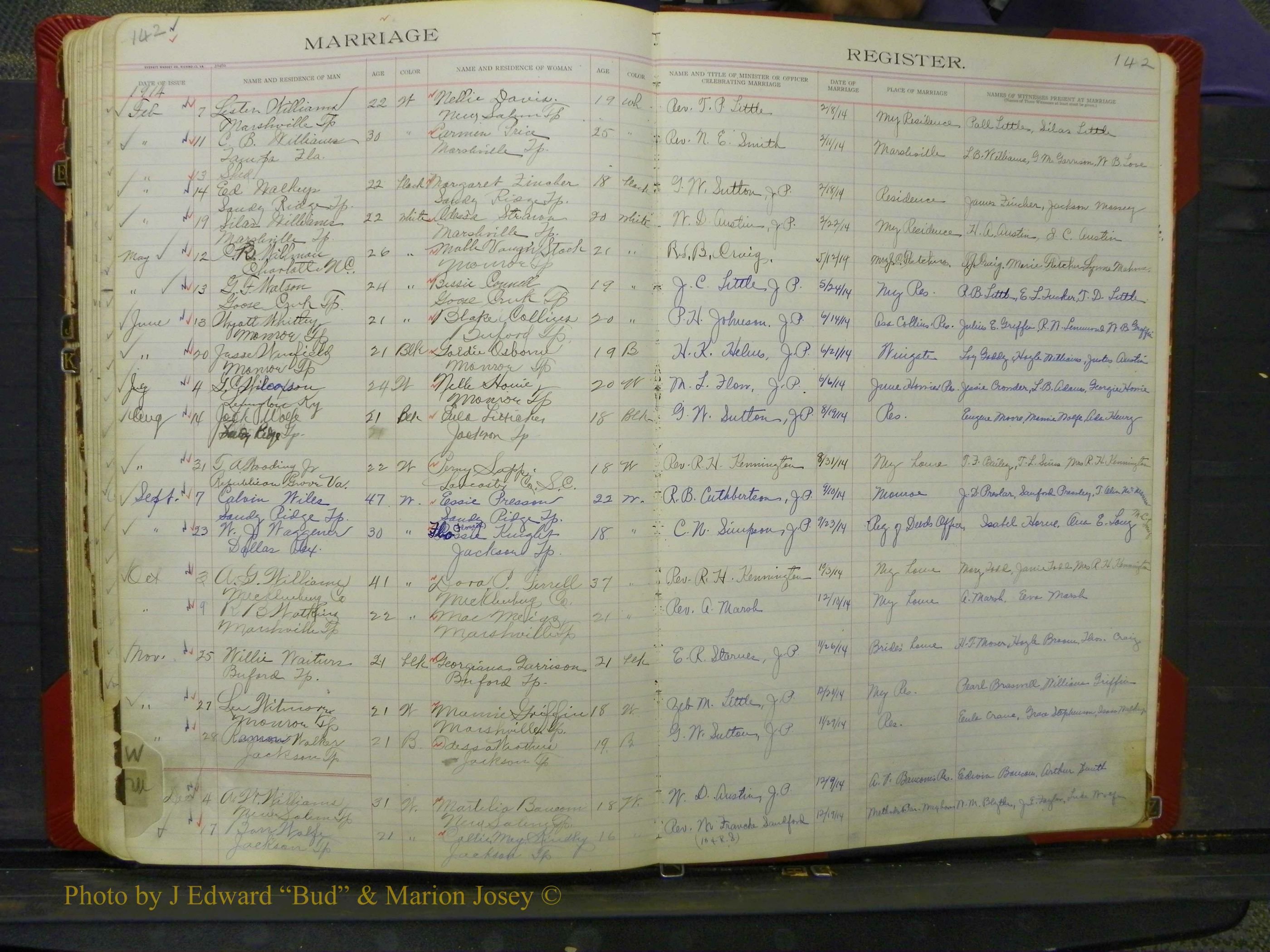 Union Co, NC Marriage Book 8, A-Z, 1914-1920 (132).JPG