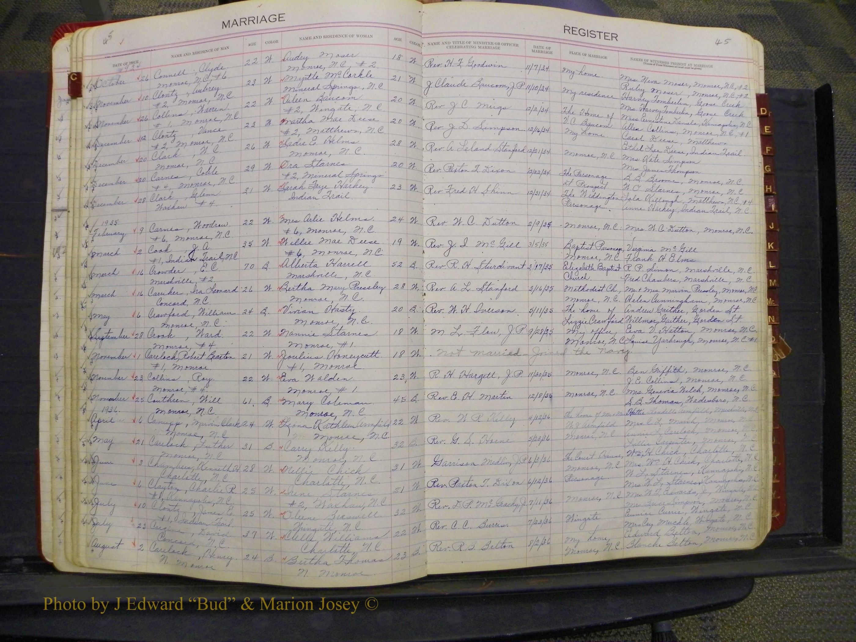 Union Co, NC Marriages, Book 9, 1920-1938 (27).JPG