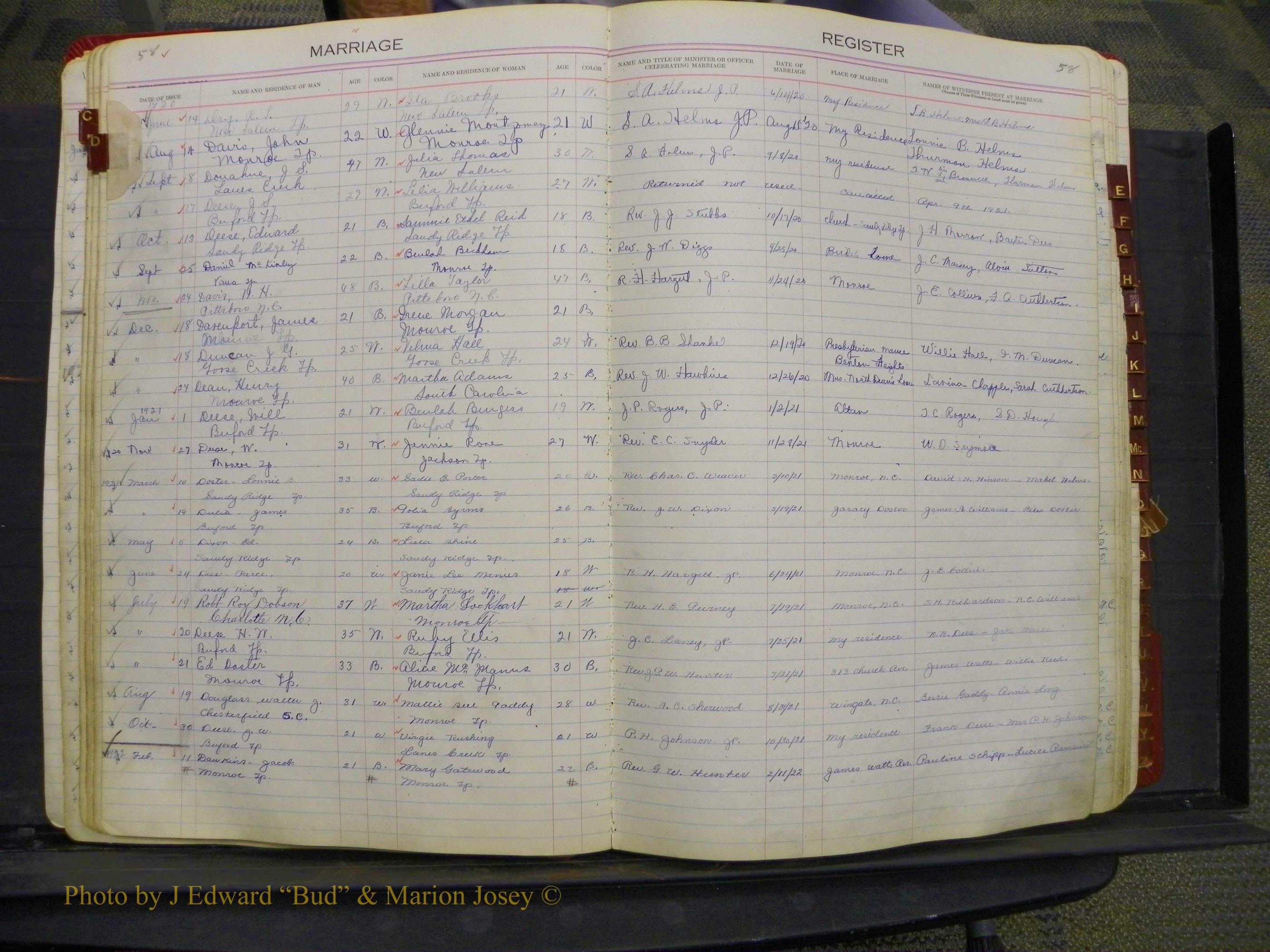 Union Co, NC Marriages, Book 9, 1920-1938 (30).JPG