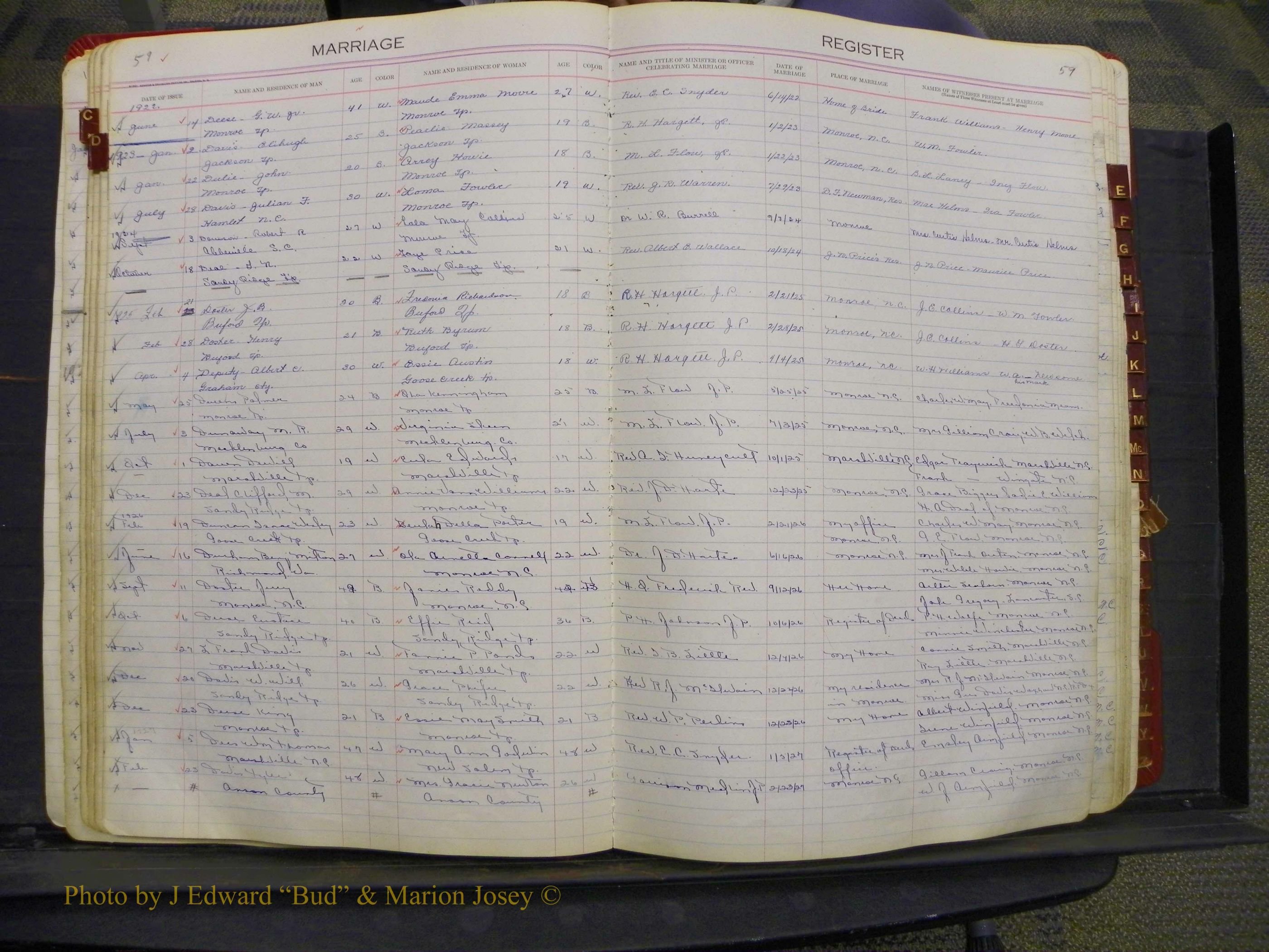 Union Co, NC Marriages, Book 9, 1920-1938 (31).JPG