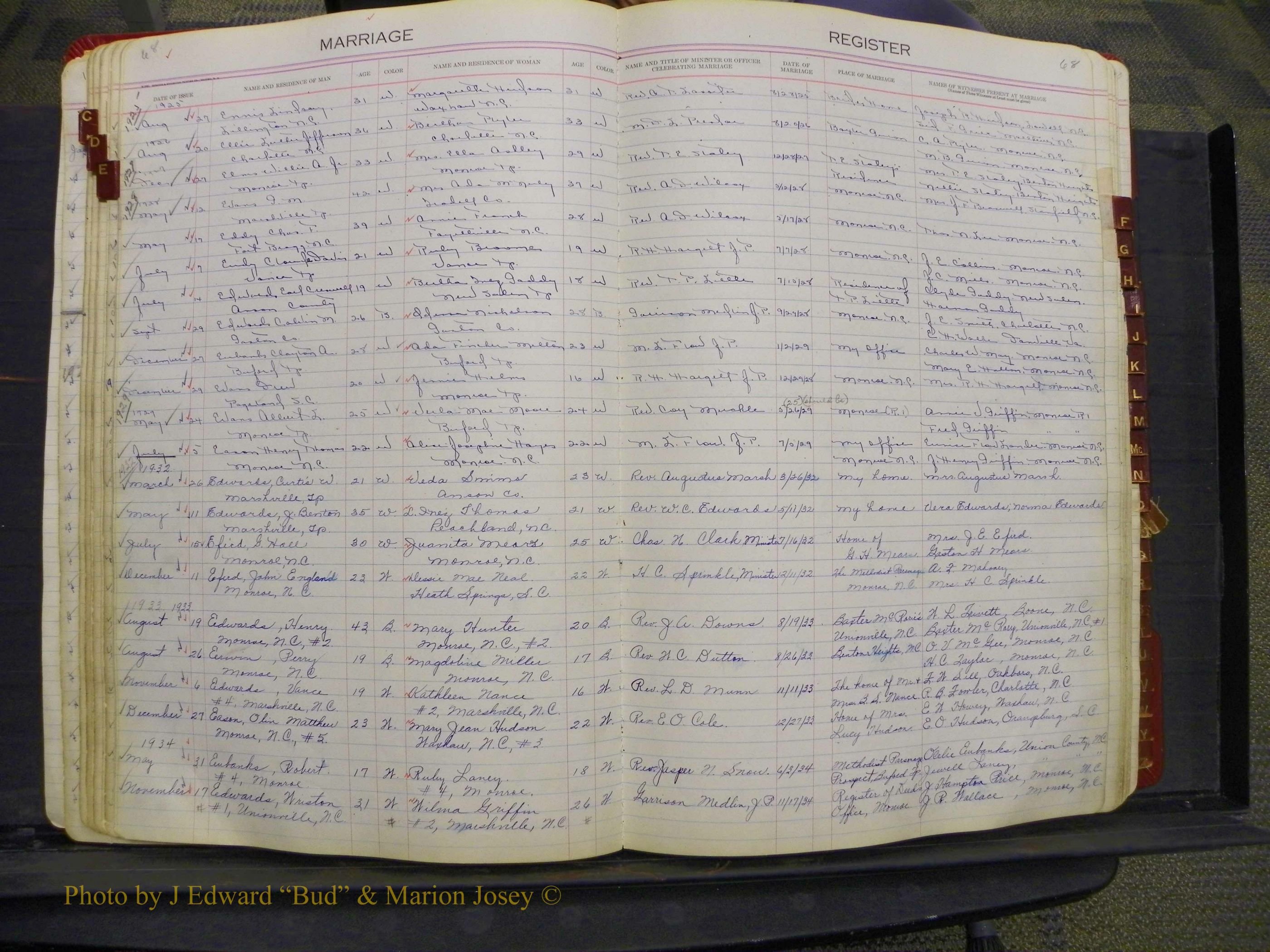 Union Co, NC Marriages, Book 9, 1920-1938 (35).JPG