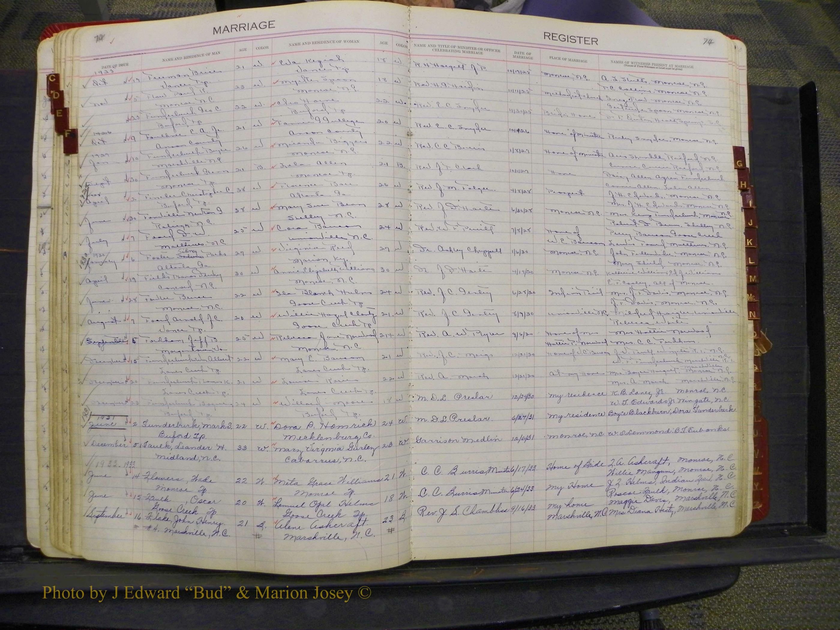 Union Co, NC Marriages, Book 9, 1920-1938 (38).JPG