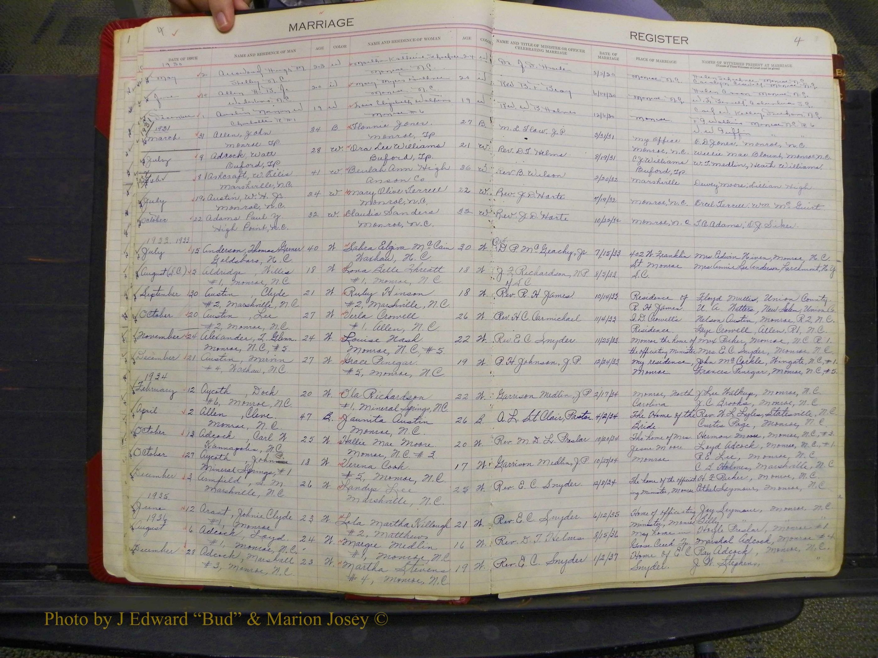 Union Co, NC Marriages, Book 9, 1920-1938 (4).JPG