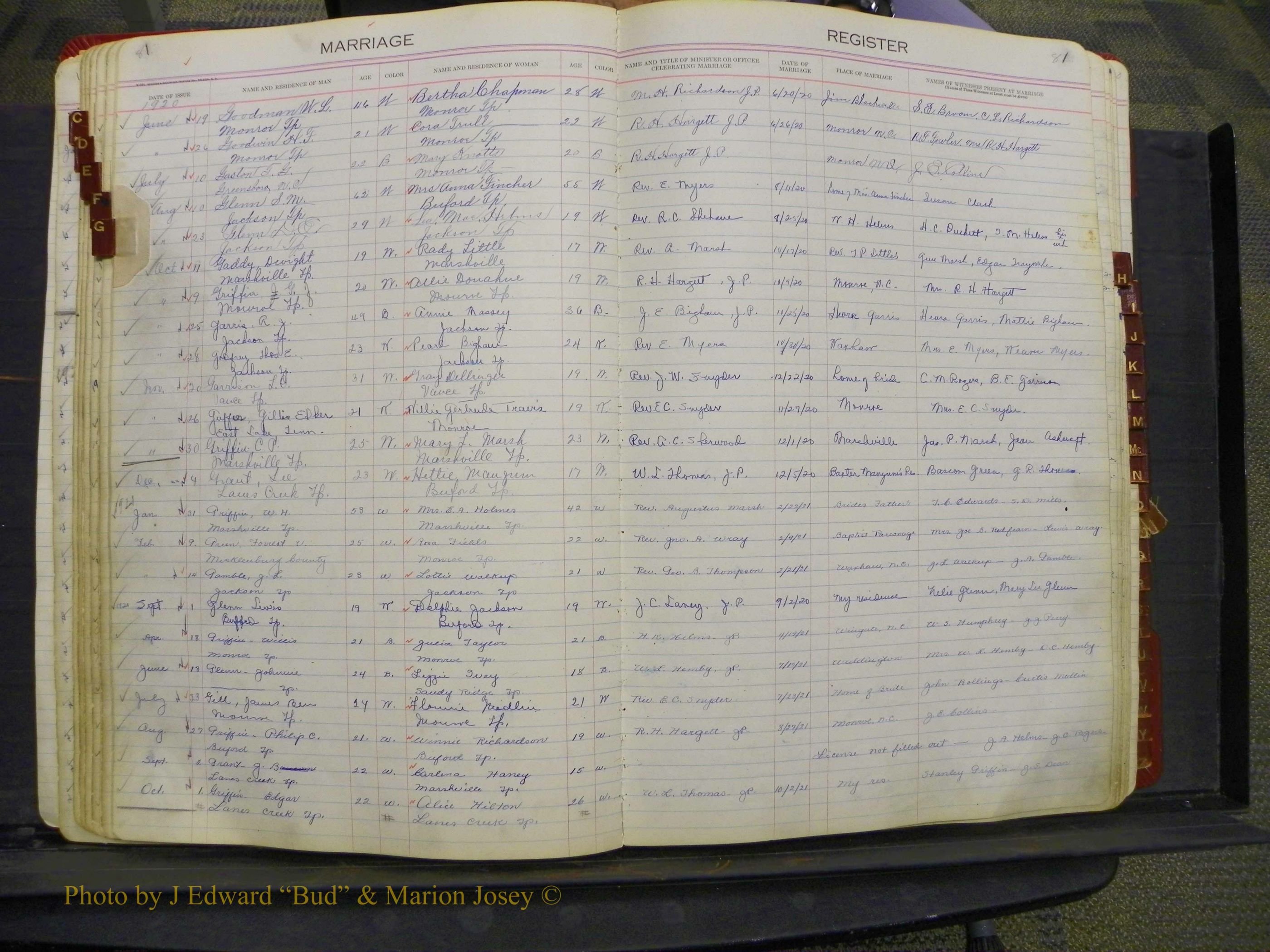 Union Co, NC Marriages, Book 9, 1920-1938 (41).JPG