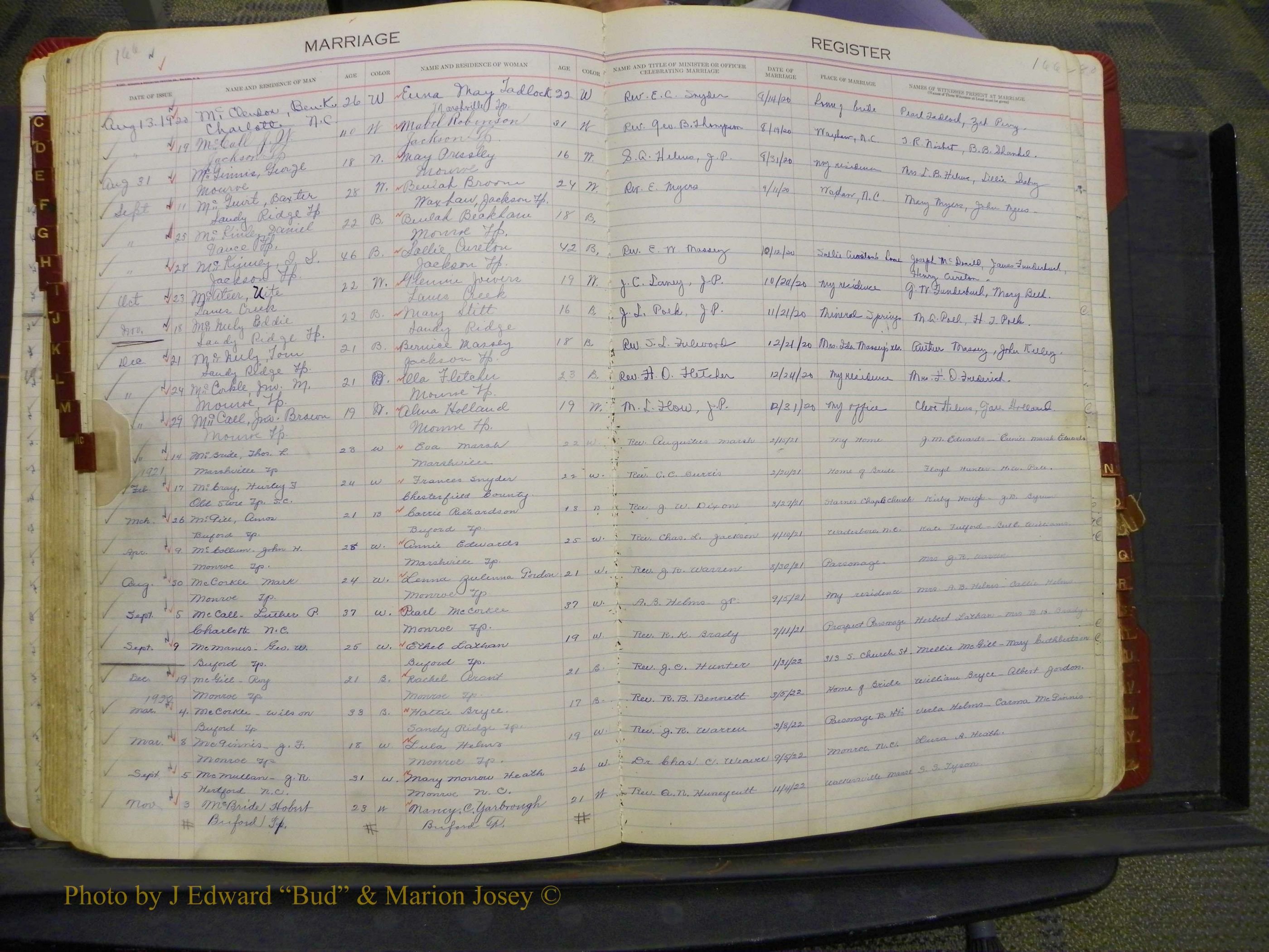 Union Co, NC Marriages, Book 9, 1920-1938 (88).JPG