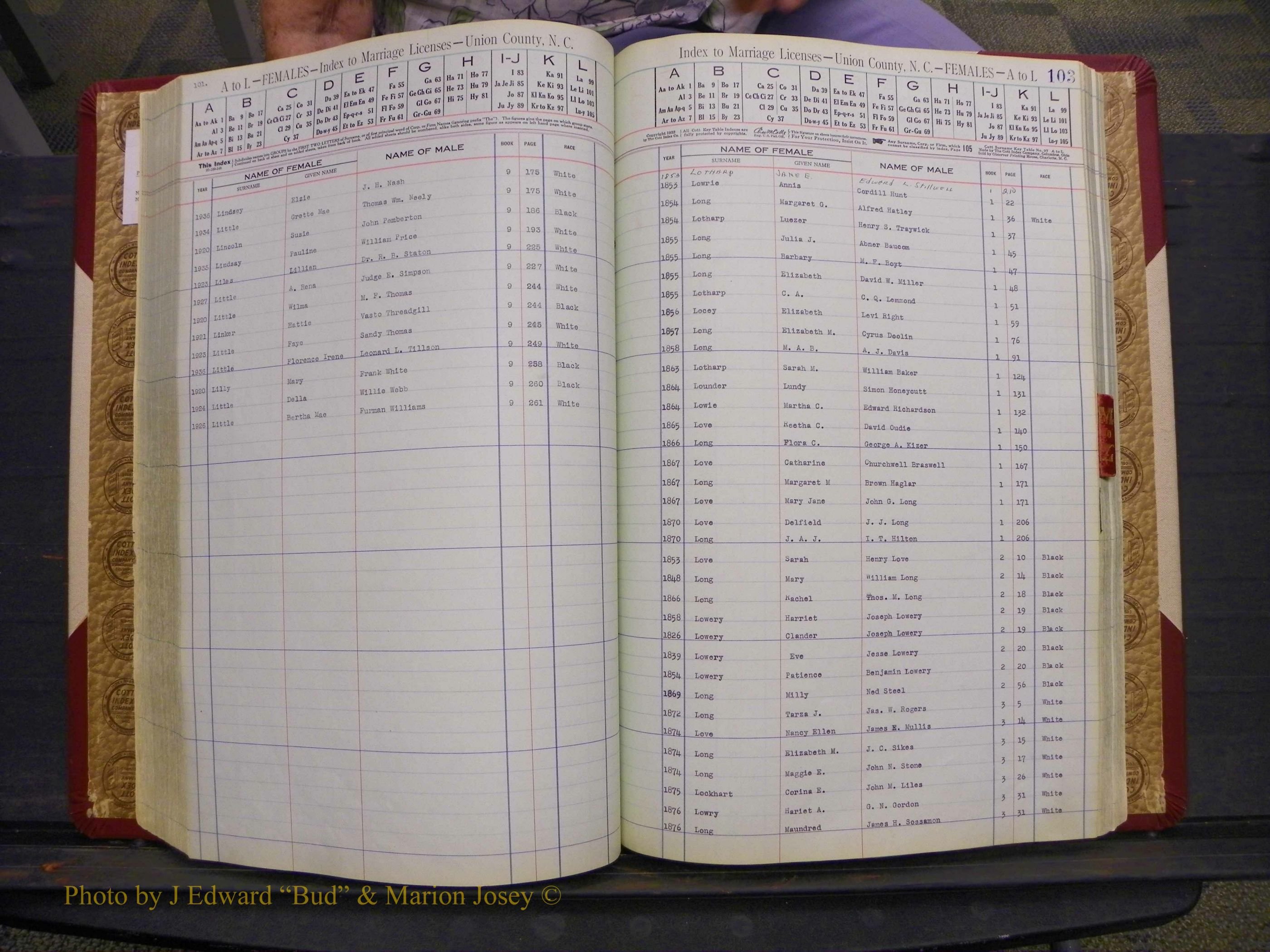 Union Co, NC Marriages Female Index, A-Z, 1842-1936 (136).JPG