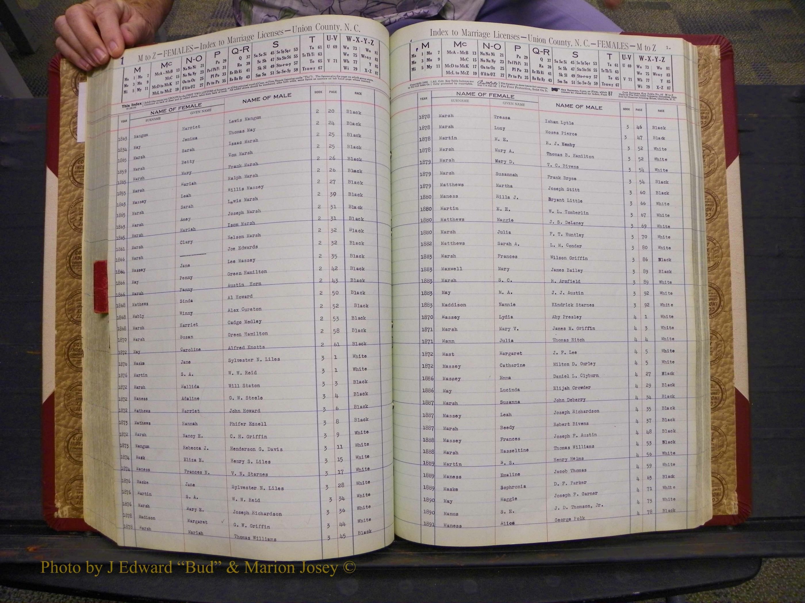 Union Co, NC Marriages Female Index, A-Z, 1842-1936 (143).JPG