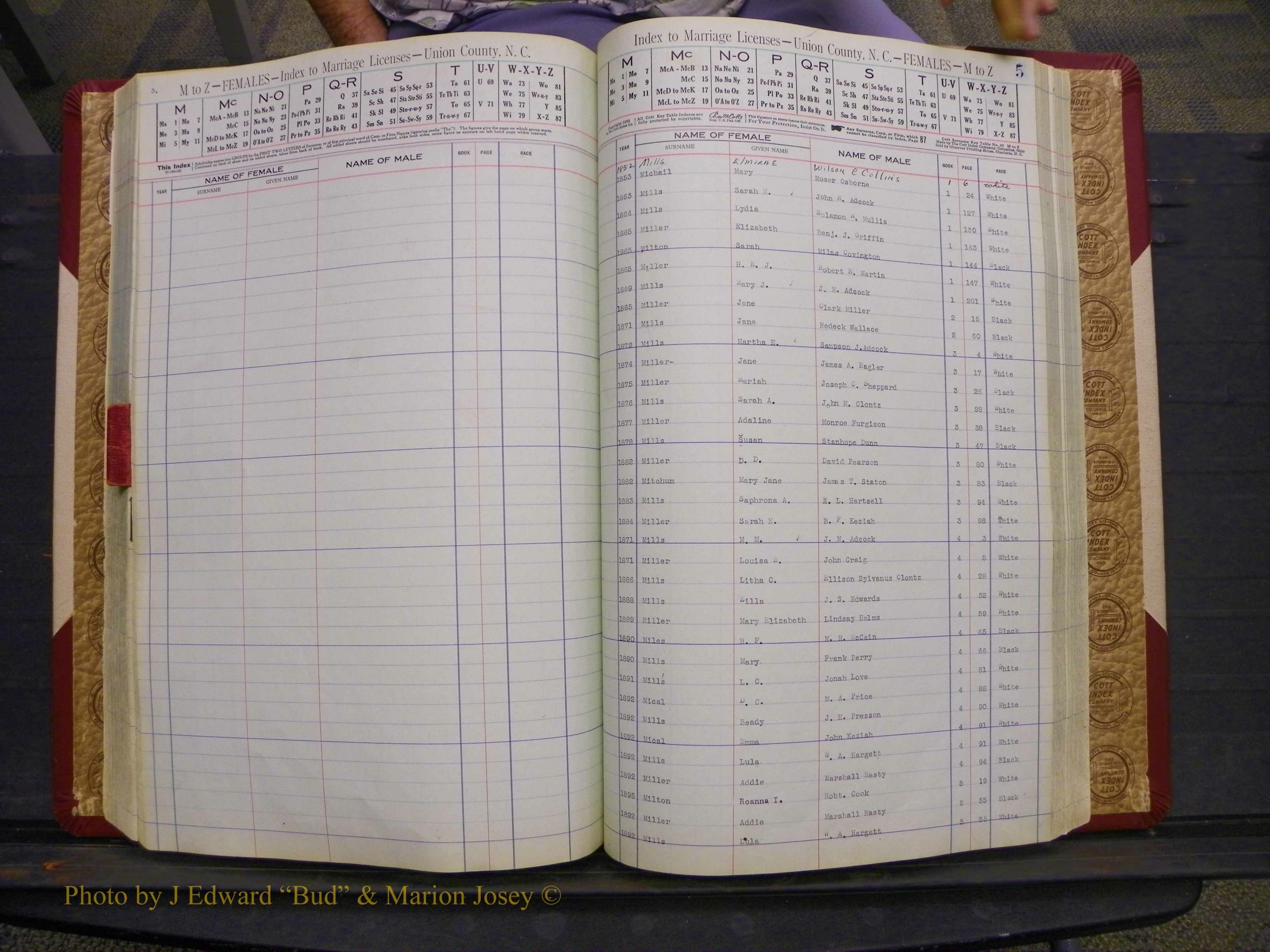 Union Co, NC Marriages Female Index, A-Z, 1842-1936 (147).JPG